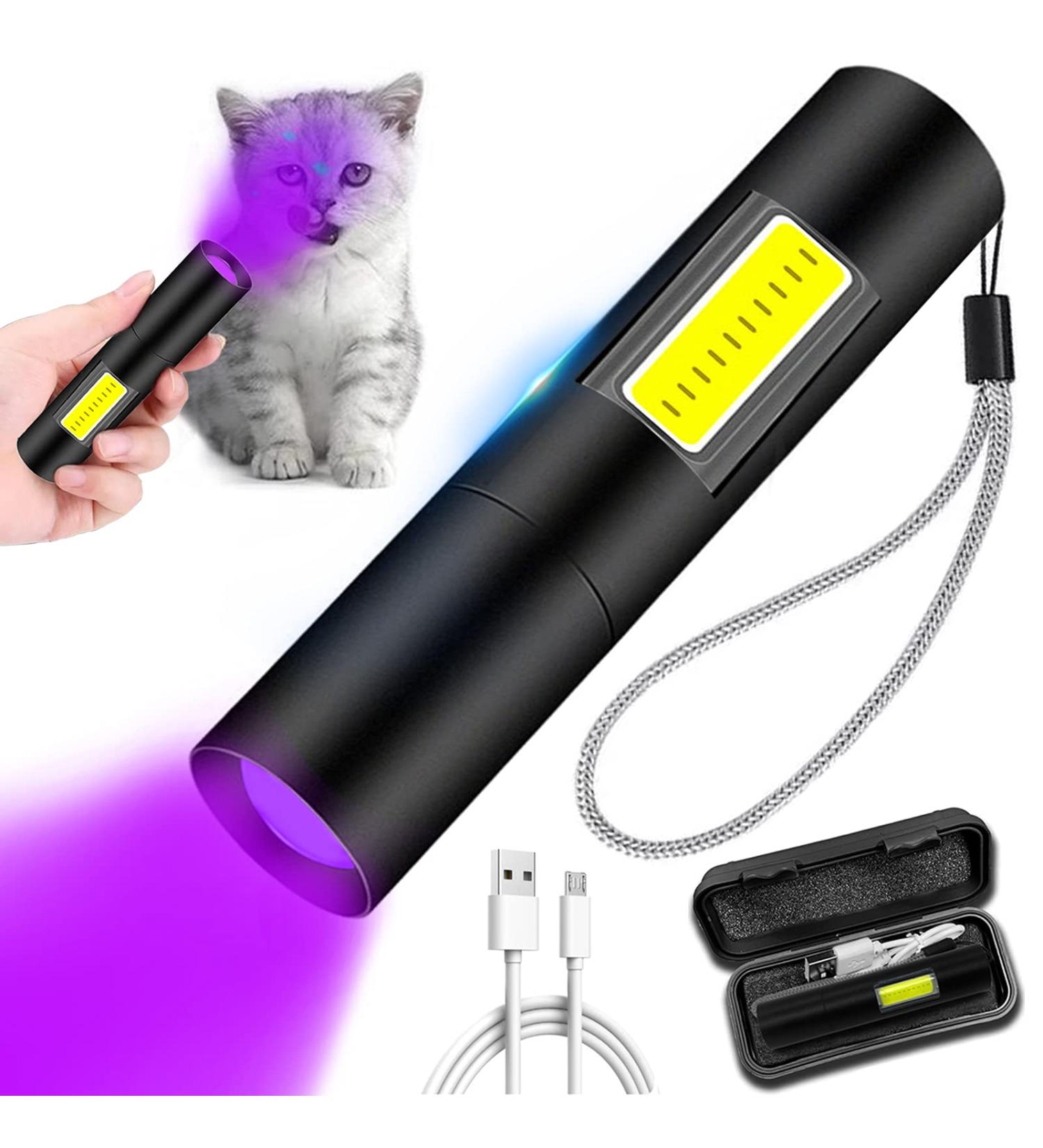 HUHKOUAE Wood's lamp cat Ringworm Detector Pet Urine Detector With side lights UV Black light for Analyzing Skin Dog Cat Care Bed Bug Inspection - Buy Online on GoSupps.com