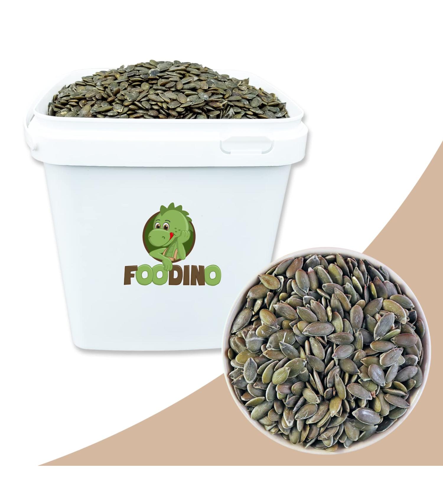 Premium 100% Natural Peeled Green Pumpkin Seeds | Untreated & Unsalted | 500g - 5kg Bulk | Foodino 3.5kg Practical Bucket - Buy Online on GoSupps.com
