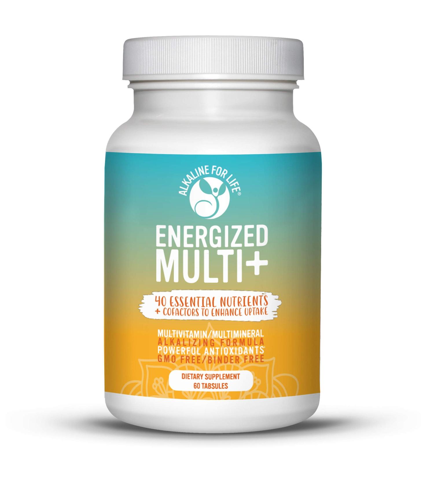 Energized Multi - Potent Multivitamin with 40 Fully Bioavailable Nutrients B Complex Vitamins Vitamin D Vitamin C Vitamin K Zinc Quercetin Calcium Magnesium in Alkalizing Forms - 60 tabs 1 Count (Pack of 60) - Buy Online on GoSupps.com
