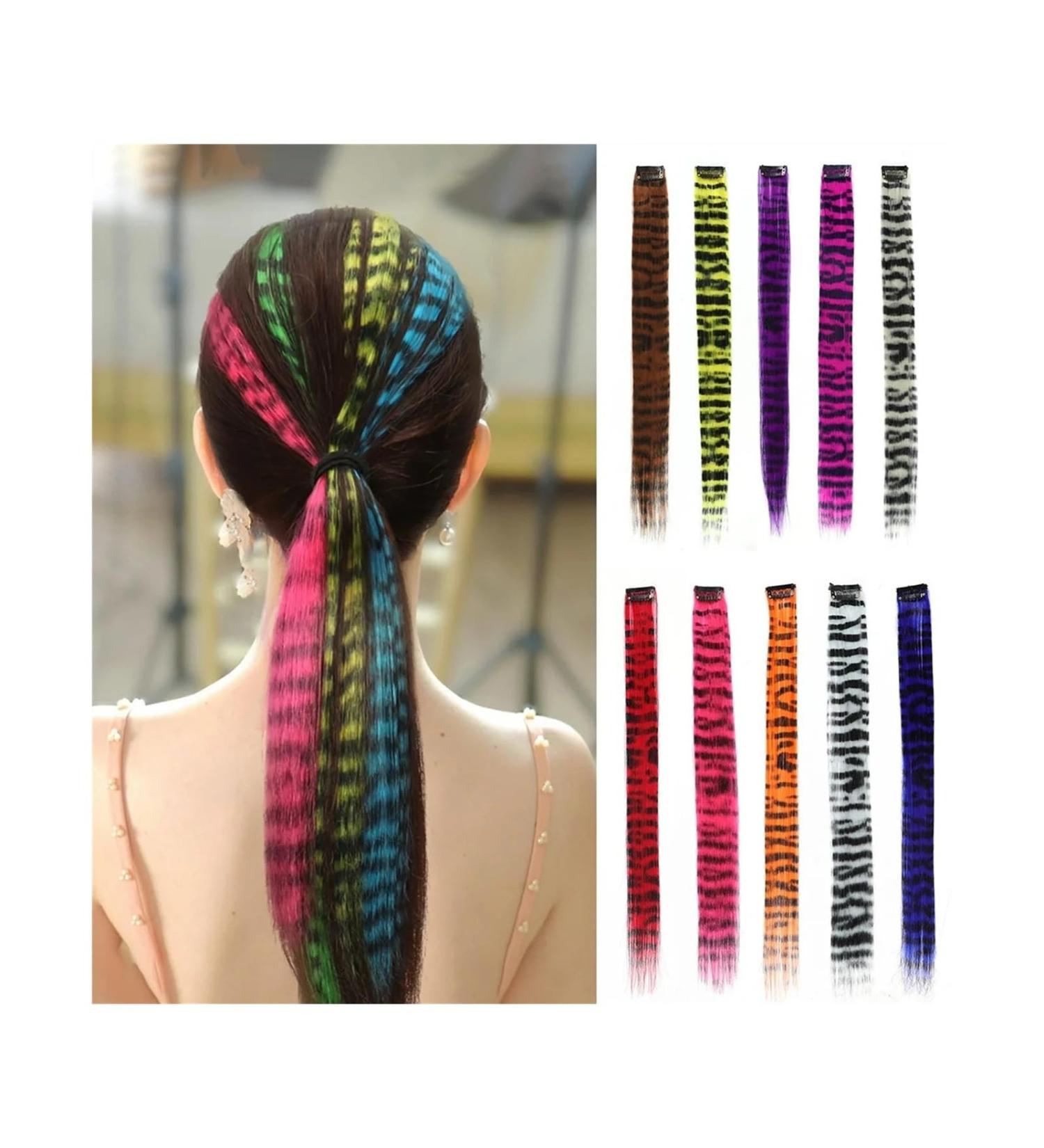 Feather Hair Extensions 18 Inch Colored Synthetic Hair Feather Colorful False Hair Extension Mixed Color Straight Hair Pieces for Women Girls (Color : SM77-10 Size : 18inches) 18inches SM77-10 - Buy Online on GoSupps.com