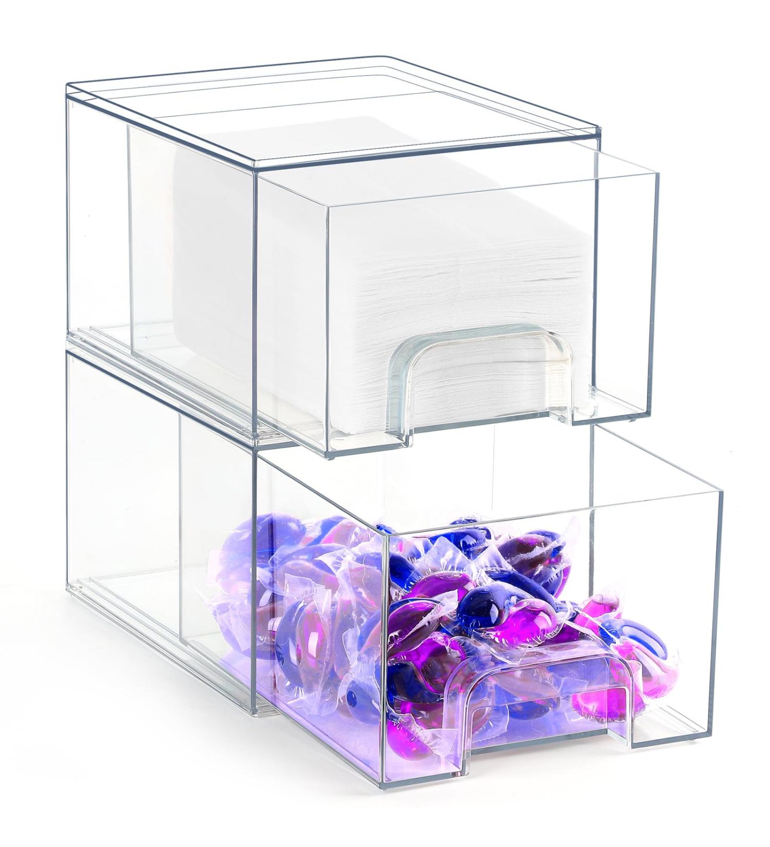 Lekesky Laundry Storage Containers Dryer Sheets Organiser Drawer Organiser for Easy Access Holds Laundry Gel Dryer Sheets Clips Etc - Buy Online on GoSupps.com