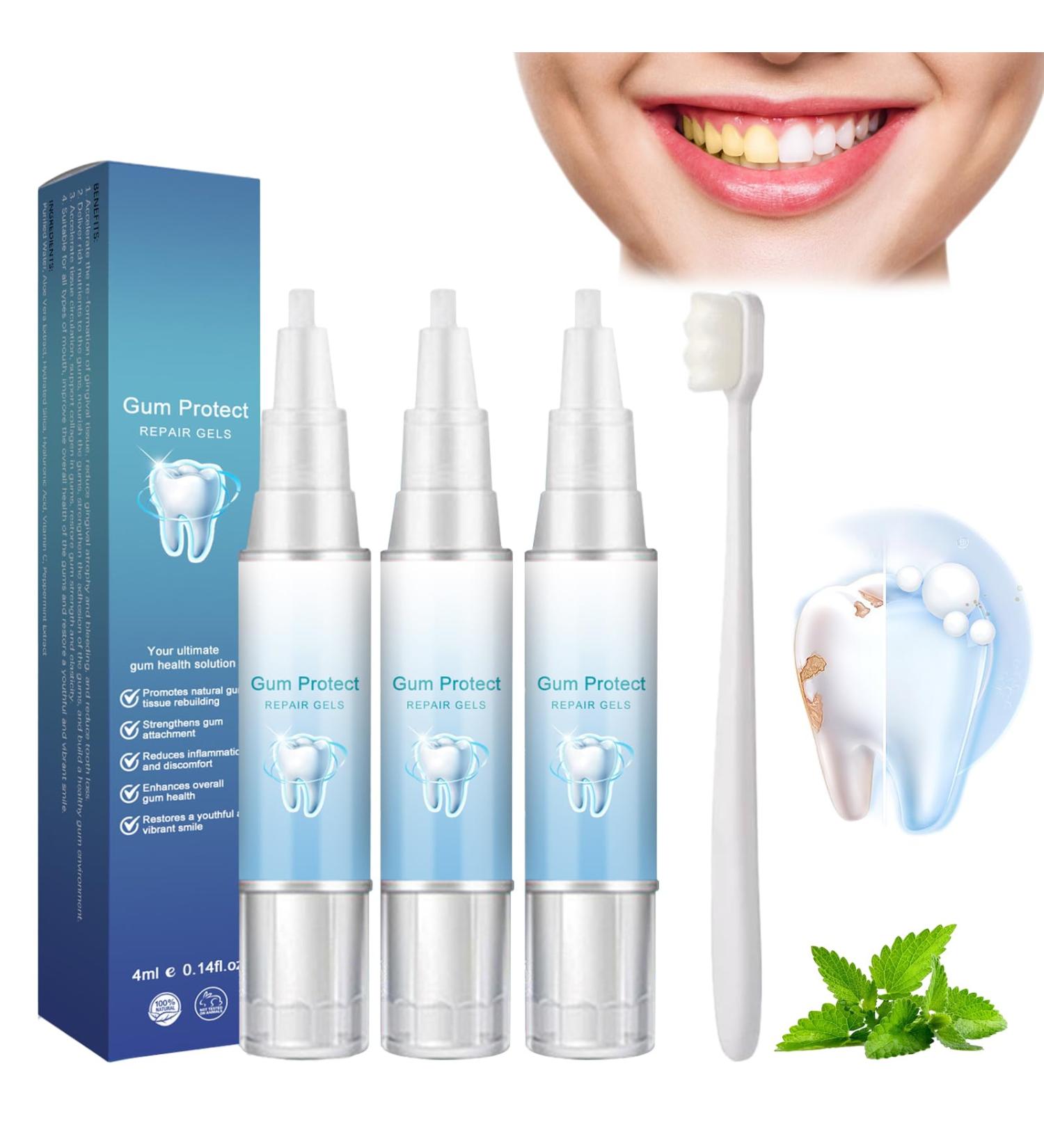 Dguso Gum Therapy Gel - Deep Cleaning Tooth Stains & Tartar (3 Pieces + Toothbrush) | Best Gum Shield Therapy - Buy Online on GoSupps.com