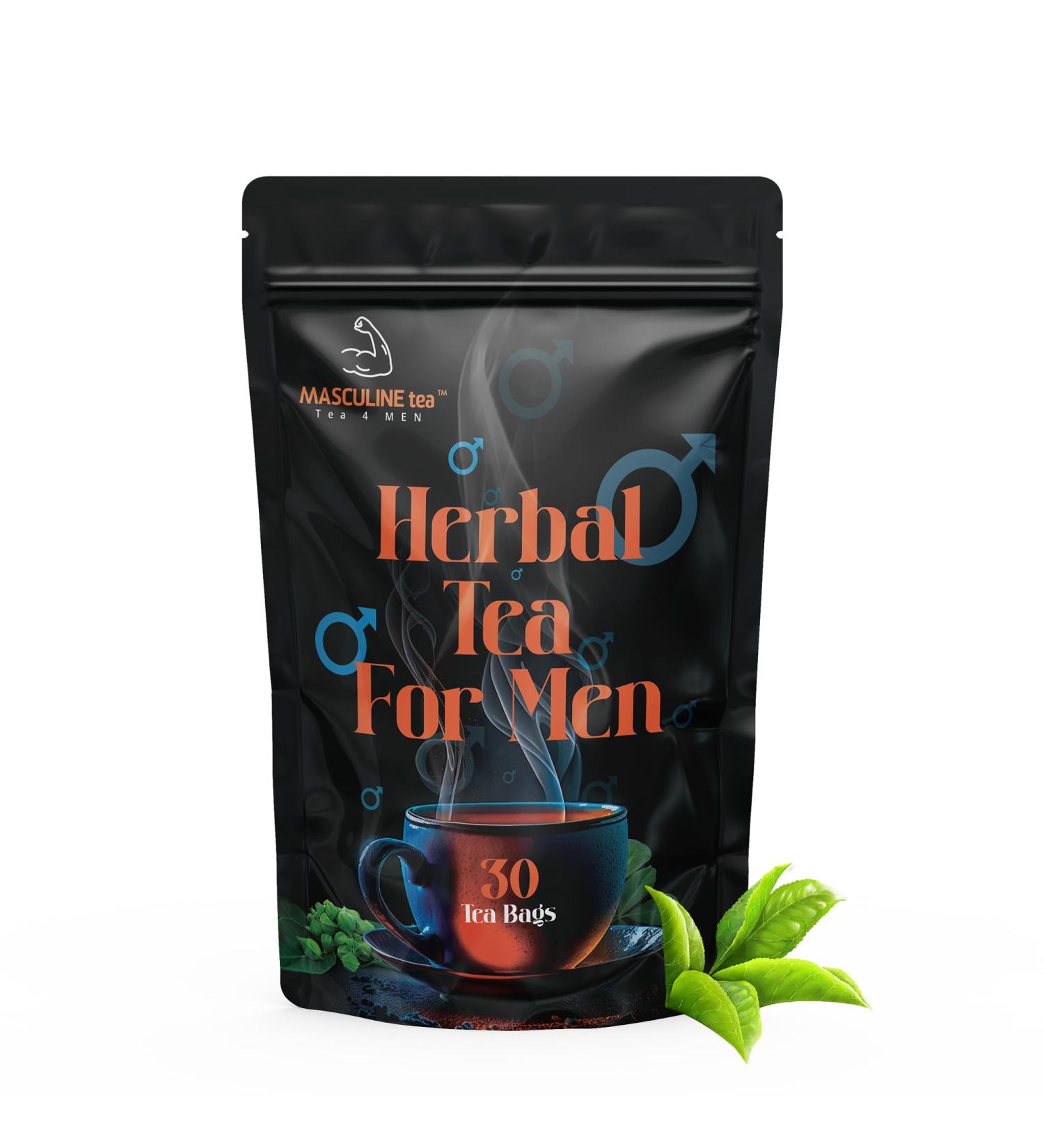 Herbal Tea For Men - Stress and Anxiety Relief - Natural Testosterone Balance Support - 30 Teabags - Buy Online on GoSupps.com