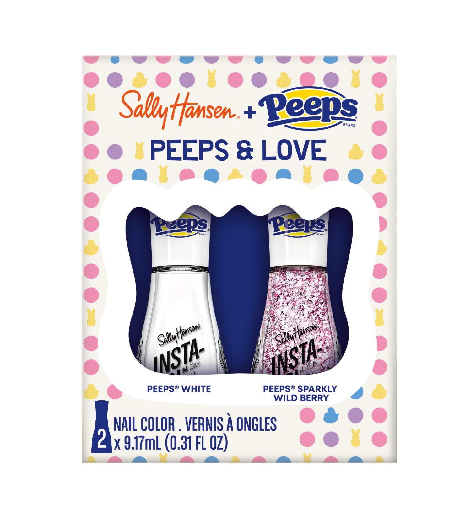 Sally Hansen Insta Dri Nail Polish Duo 2 Pack - PEEPS White & Sparkly Wild Berry - 0.31 Fl Oz (Pack of 2) - Buy Online on GoSupps.com