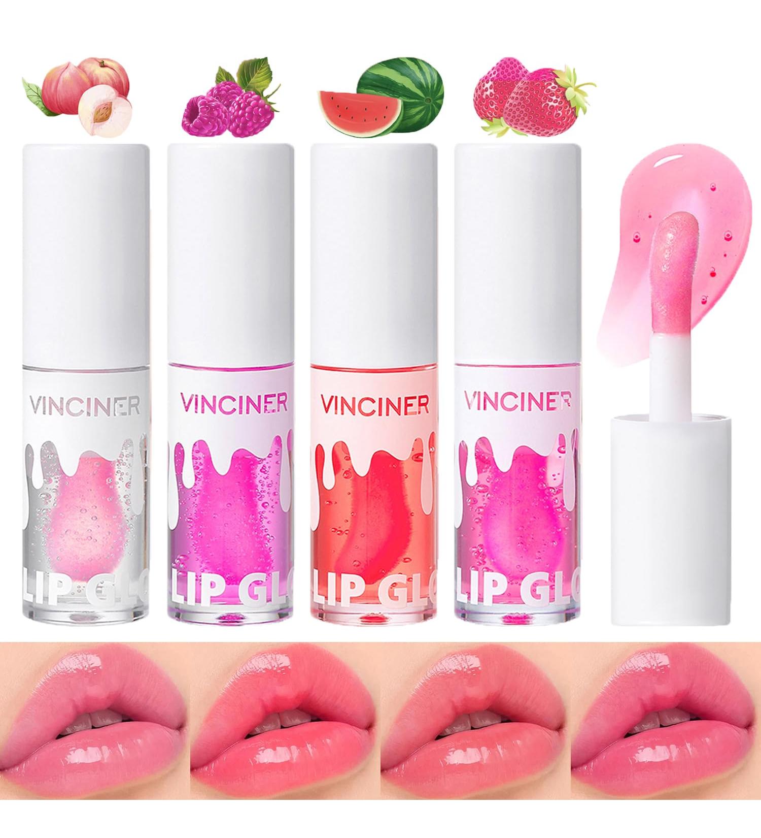 Sitovely 4PCS Hydrating Lip Oil Moisturizing Lip Oil Non-Sticky Gloss Lip Balm Fruit Flavored Lip Glow Oil Lip Gloss No-Sticky Gloss Lip Balm Lip Care Tinted Lip Oil - Buy Online on GoSupps.com