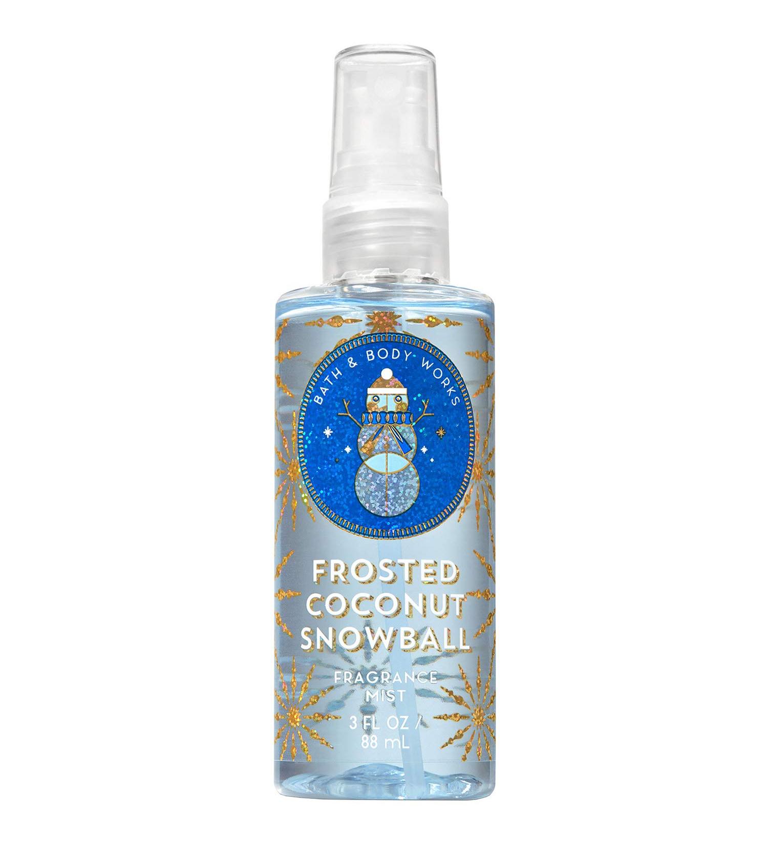 Bath and Body Works Frosted Coconut Snowball Travel Size Fine Fragrance Mist (Packaging Varies) Coconut Vanilla 3 Fl Oz (Pack of 1)