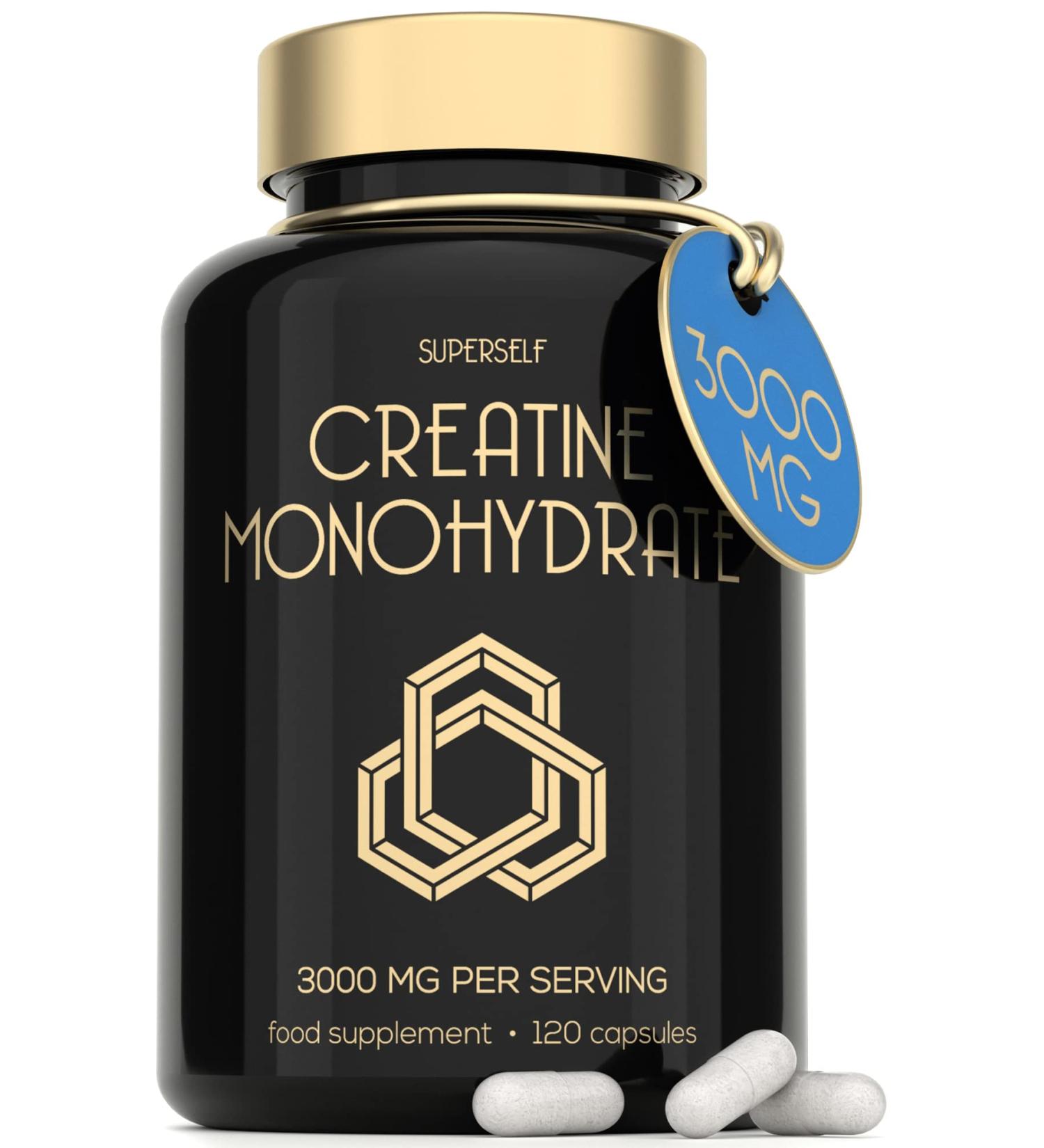 Creatine Monohydrate Tablets 3000mg - 120 Easy-to-Swallow Capsules for Men & Women - Vegan Pre-Workout Supplement for Muscle Growth - 30 Servings - Buy Online on GoSupps.com