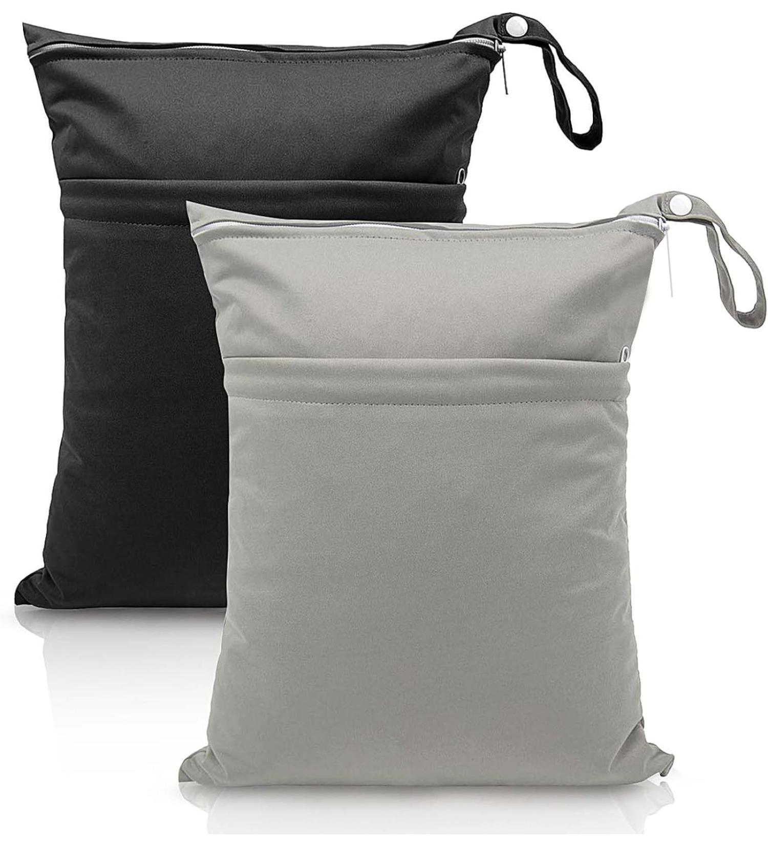 2 Piece Wet Bag Set - Reusable Waterproof Bags for Baby Cloth Diapers and Gym Gear - Buy Online on GoSupps.com