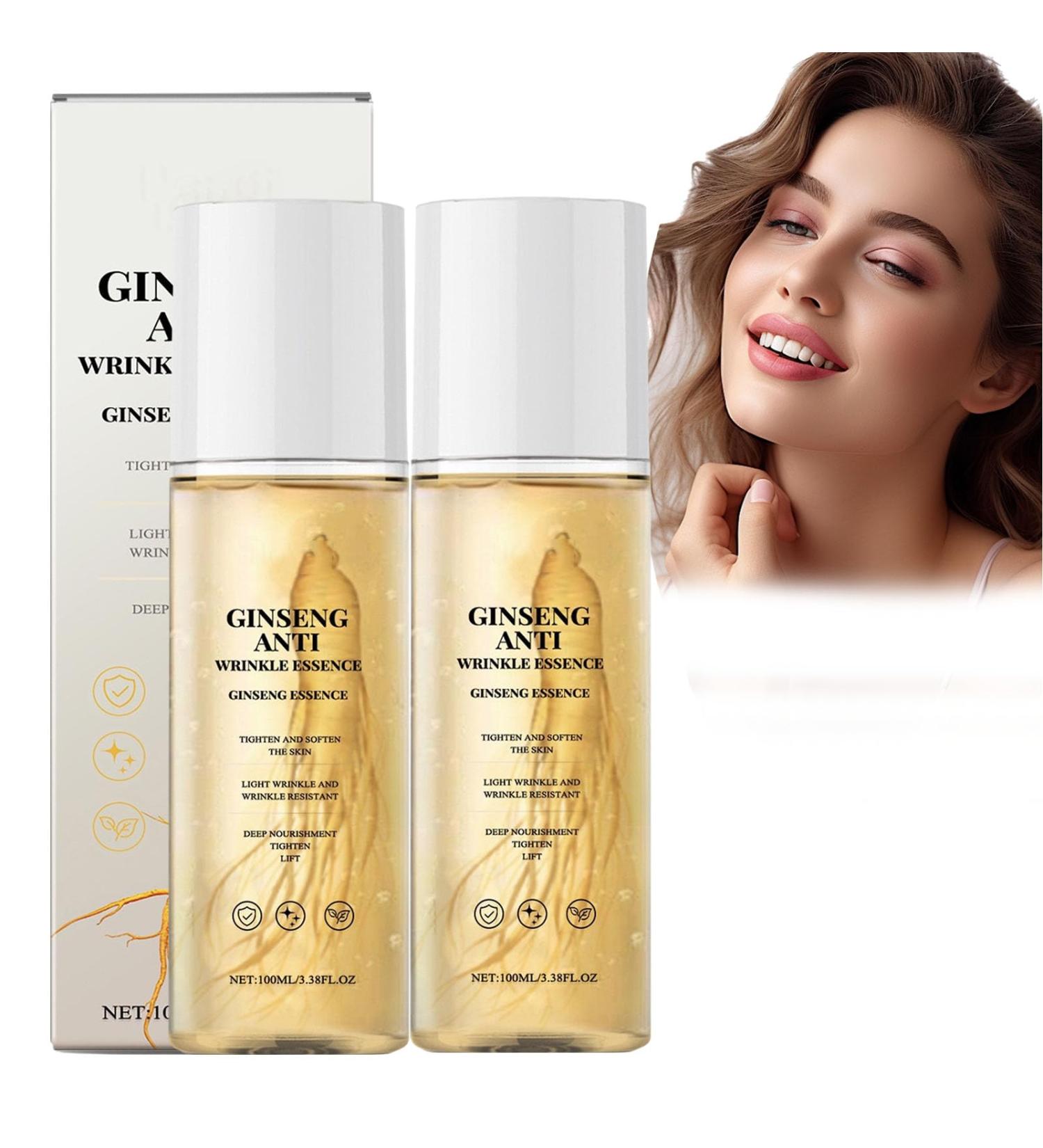  JASUBAI Ginseng Water Essence Moisturizing Anti-Aging Anti-Wrinkle Firming Serum Ginseng Gold Polypeptide Anti-Wrinkle Moisturizing and Nourishing Face Serum (2 Pcs) - Buy Online on GoSupps.com