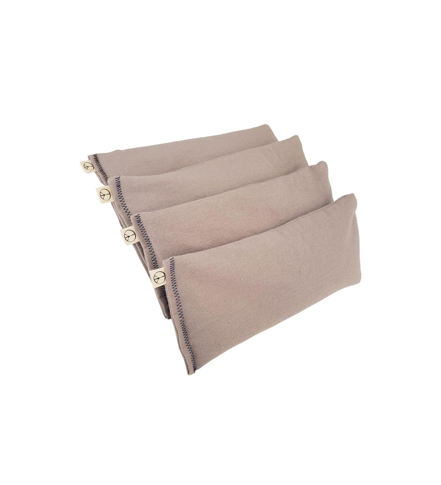 Organic Flax Seed Eye Pillows (Pack of 4) - Unscented, 8.5 x 4 Soft Cotton Flannel - Relaxing Aromatherapy for Yoga, Meditation, Massage - Gray - Buy Online on GoSupps.com