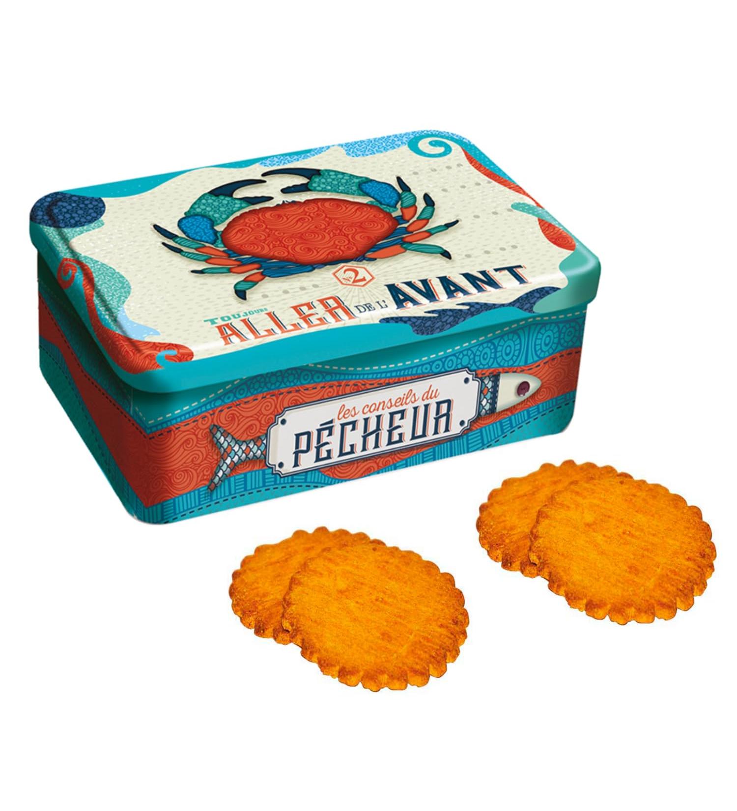  ANTICO CAFFE' NOVECENTO Atelier D | Assorted Butter Biscuit Tin | Butter and Salt Shortbread | Pure Butter Cookies and Palets - 350g | Embossed Sea Crab Designs in Tin - Buy Online on GoSupps.com