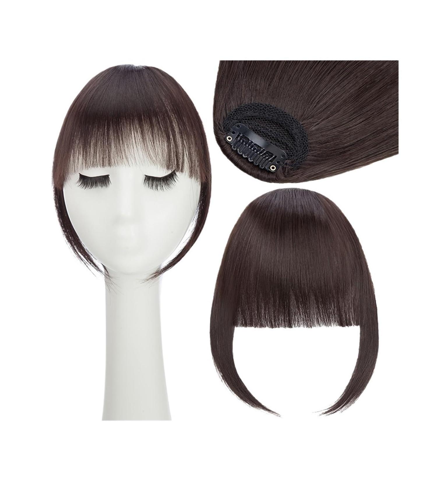 Bangs Hair Clip Synthetic Fake Blunt Air Bangs Clip in Hair Extensions Clip in French Bangs Straight Fringe False Hairpiece for Women Bangs Clip in Hair(Color:4A) - Buy Online on GoSupps.com