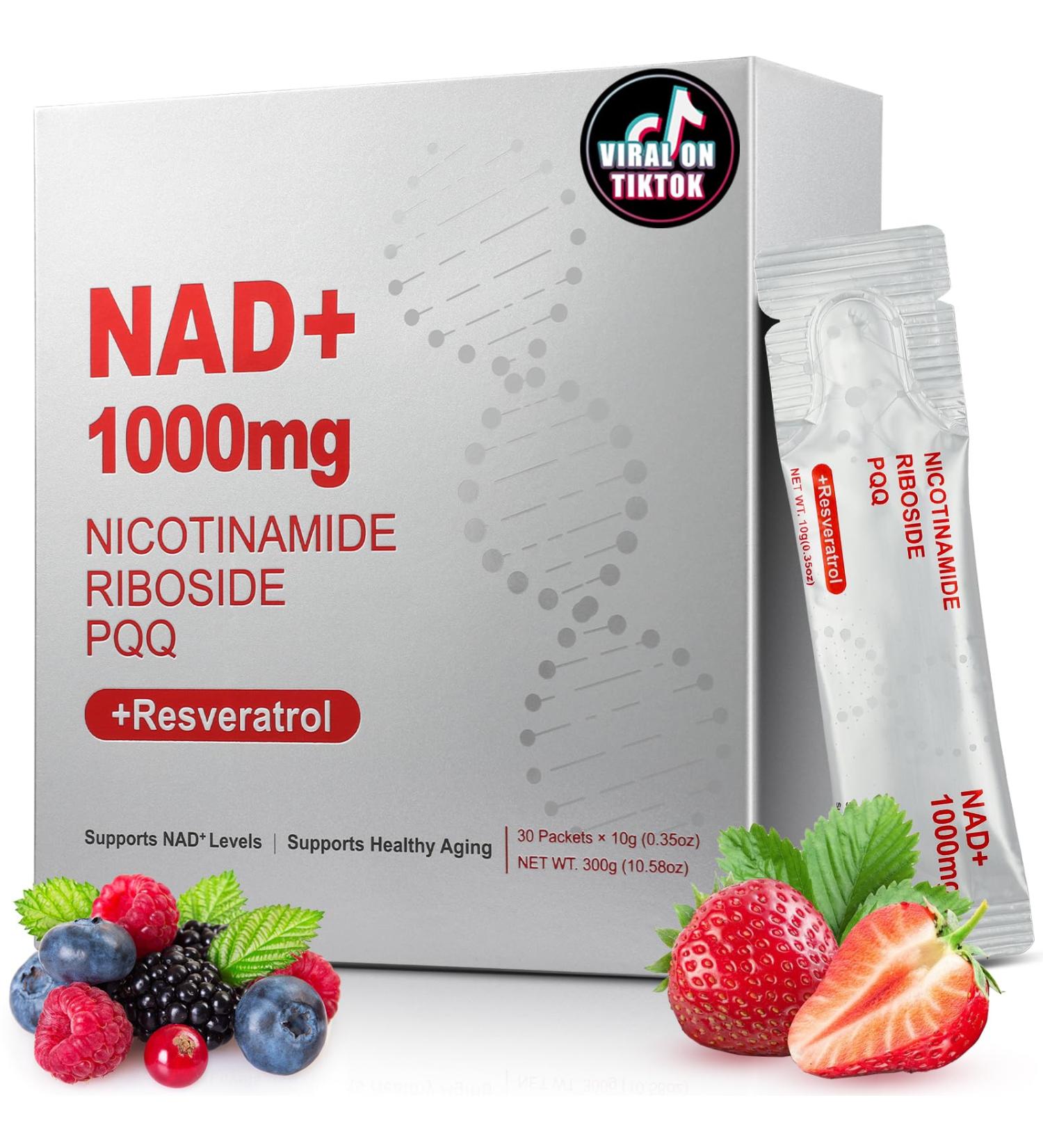 1000mg High-Potency NAD+ Liquid Supplement Nicotinamide Riboside & Resveratrol with PQQ Boosts Cellular Energy Focus & Healthy Aging - 1 Pc 10.58 Fl Oz (Pack of 1) - Buy Online on GoSupps.com