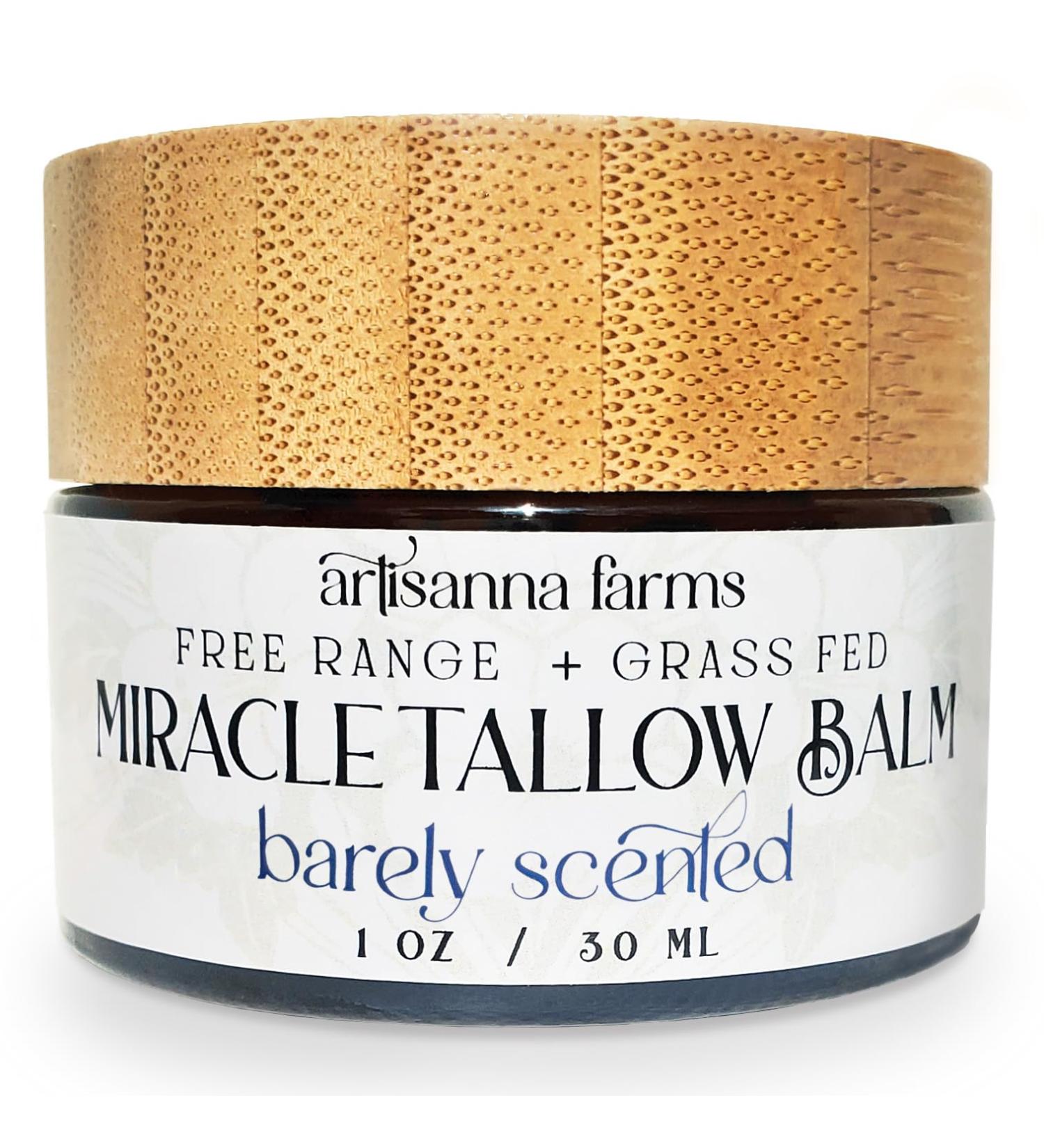 Miracle Tallow Balm - Hand-Crafted in the USA With Manuka Honey Grass-Fed Tallow & Medicinal Plants for Healing & Nourishing All Skin Types (1 oz Barely Scented) Barely Scented 1 Ounce (Pack of 1) - Buy Online on GoSupps.com