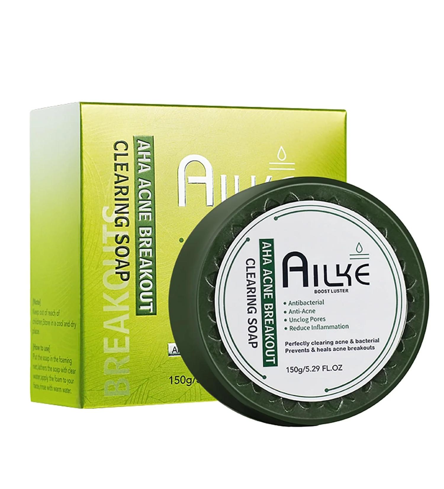 AILKE BOOST LUSTER AILKE AHA Acne Breakout Clearing Soap Bar Deep Clean Skin Unclog Pores Brightening with Lavender Essential Oil Reduces Pimples Blackheads 150 g Pack of 1 1 copy - Buy Online on GoSupps.com