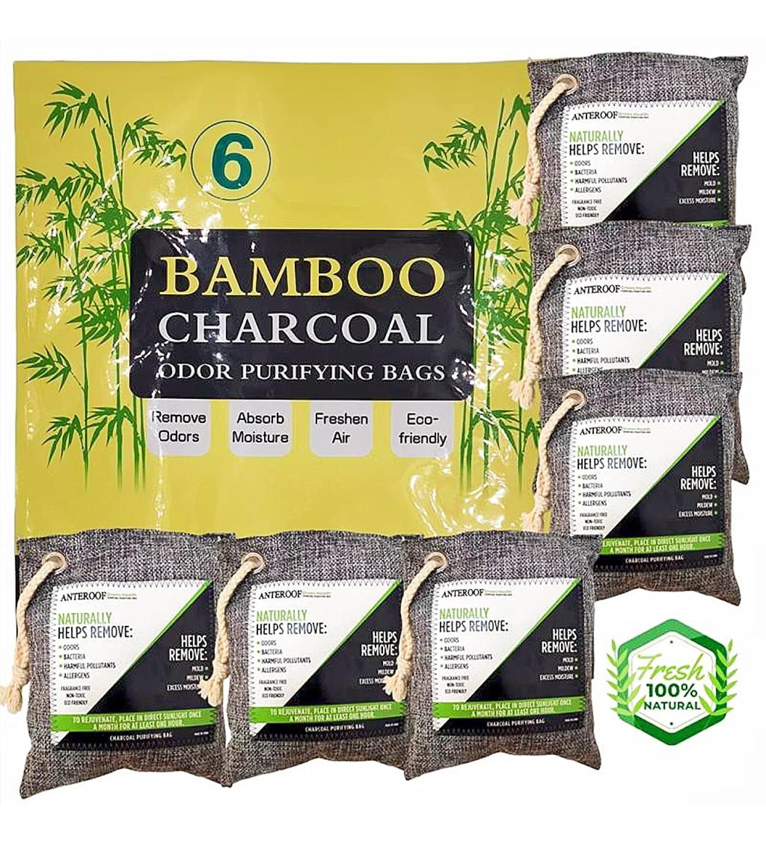 6-Pack Nature Fresh Air Cleaner Bags - Bamboo Charcoal Smell Eliminator for Home, Pets, Vehicle, Wardrobe & Bathroom - Buy Online on GoSupps.com