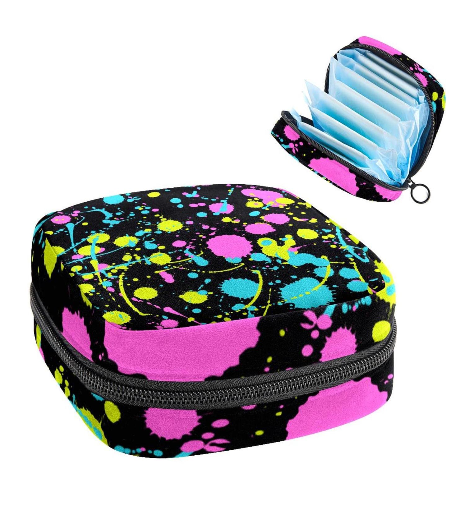 Anna Cowper Splatter Colorful Sanitary Napkin Storage Bag - Multi-colored Portable Period Pouch for Women and Teen Girls - Buy Online on GoSupps.com