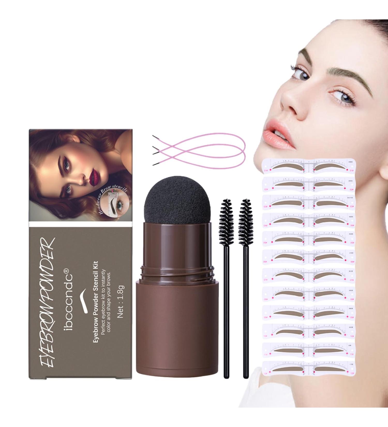 Eyebrow Stencils - Eye Brow Stamping Kit Smudge-Proof and Waterproof Reusable Eye Brow Stamp with 12 Eyebrow Templates for Beginner and Skilled Person Hersil Blonde - Buy Online on GoSupps.com