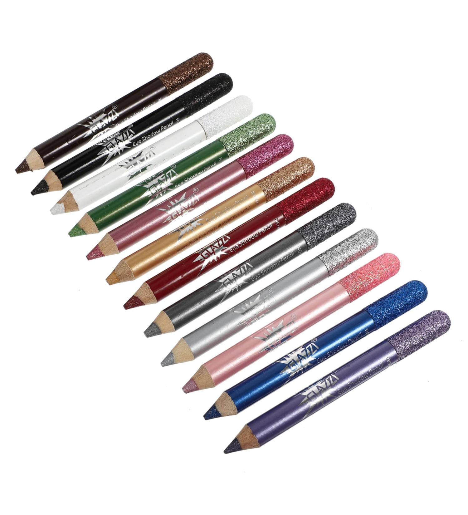 Baluue 12pcs Pearlescent Eyeshadow Pencil Waterproof Gel Eyeliner Natural Look Eyes Liner Eye Glitter Wood 12.5X0.5cm Assorted Color - Buy Online on GoSupps.com
