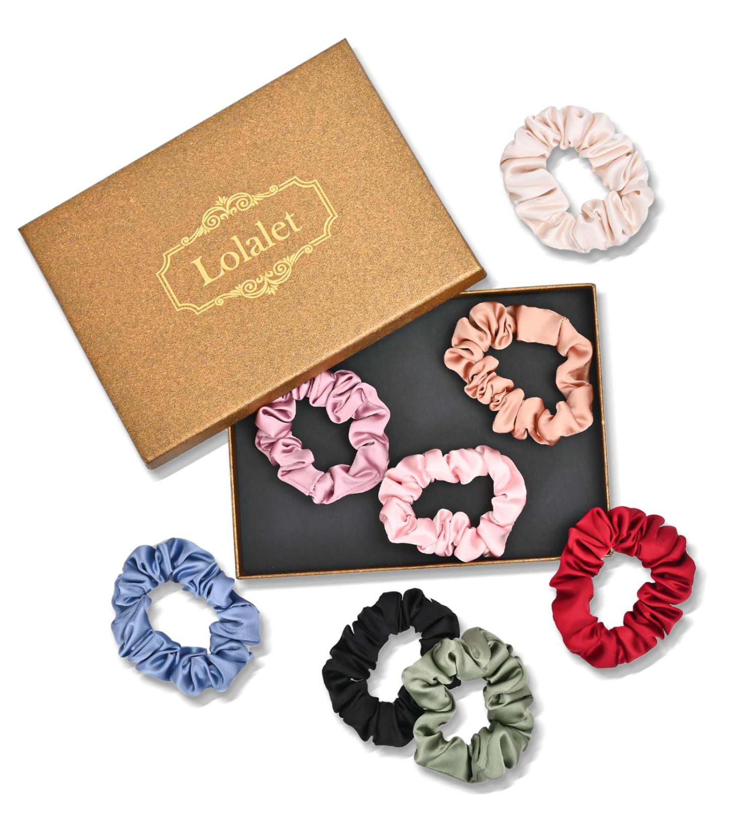 Lolalet 8-Piece Silk Scrunchies - Premium Satin Hair Ties for Women & Girls | Soft Elastic Ponytail Holders in 8 Colors - Hair Jewelry - Buy Online on GoSupps.com