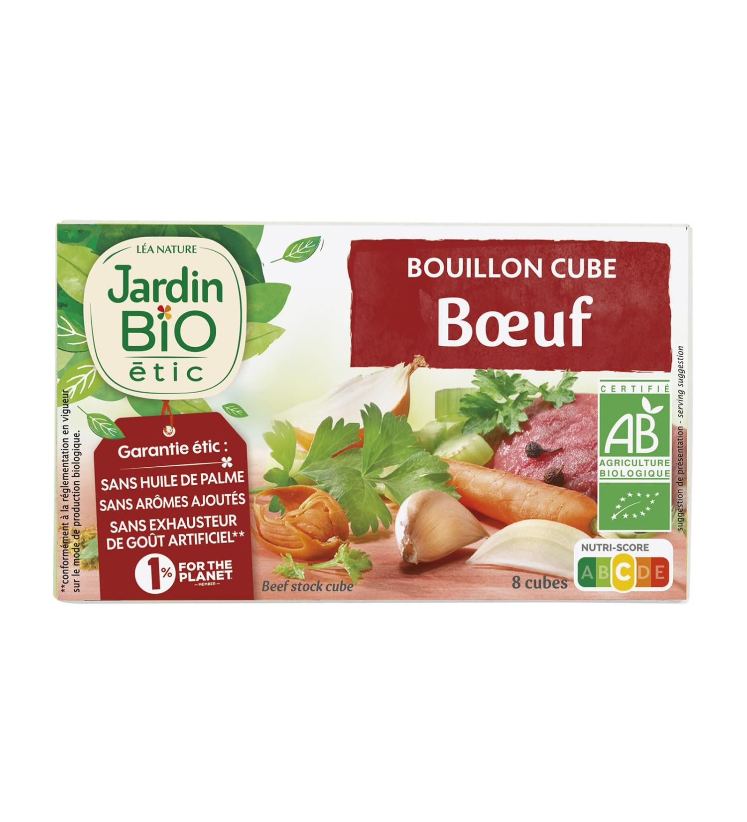 Jardin BiO tic Beef Cube Broth - Organic - Salted - AB Certified - Box of 80 g
