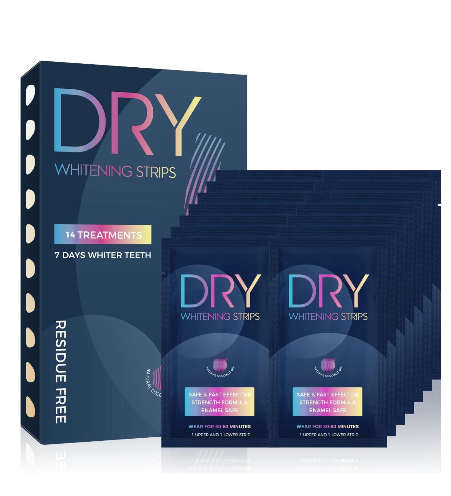 Teeth Whitening Strips - 28 Sensitive Enamel Safe Strips for Quick Stain Removal Fast Results in 30 Minutes - Non-Slip Professional Whitening - Buy Online on GoSupps.com