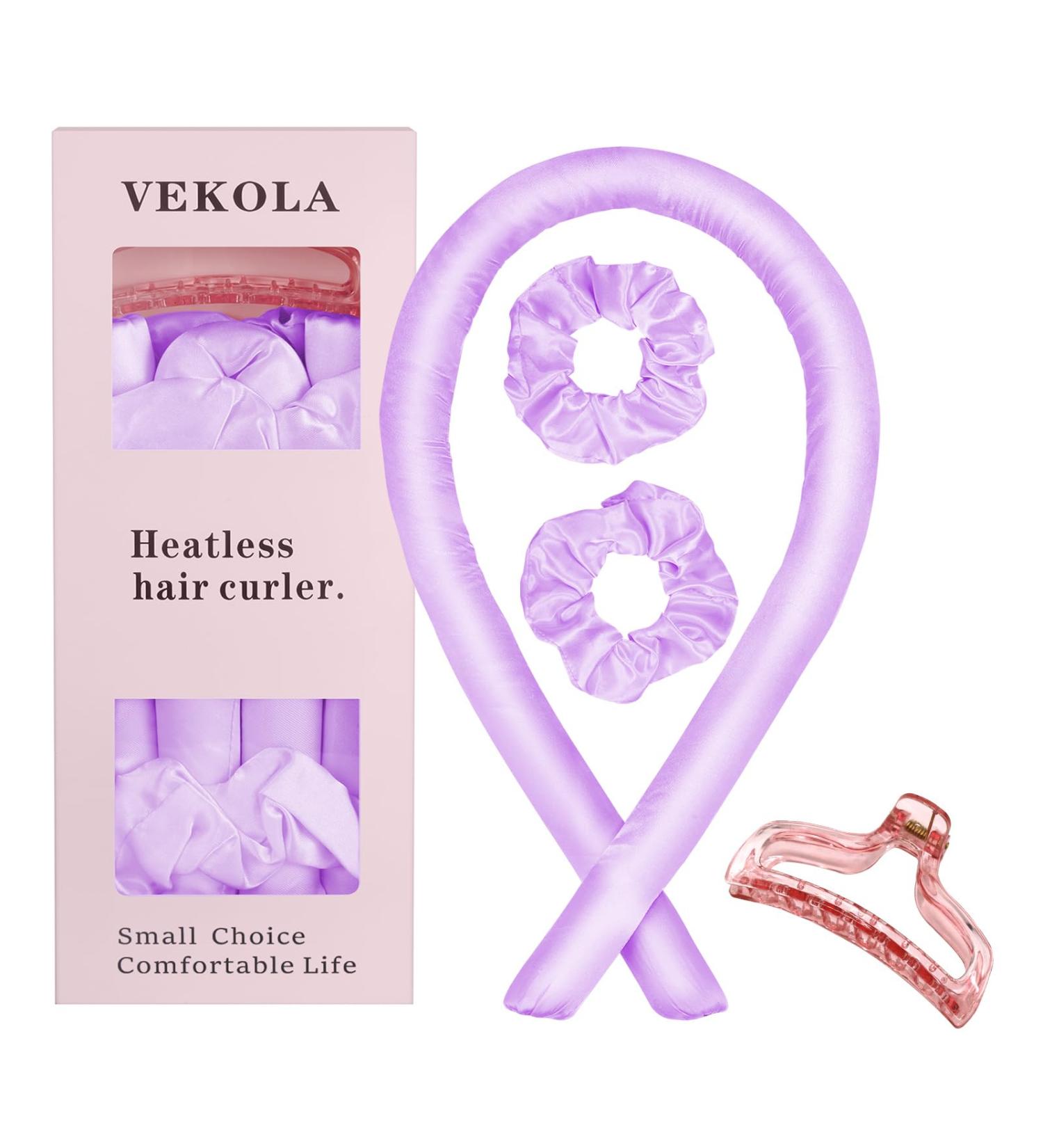 Vekola Headless Hair Curler Headband | Creates Heatless Curls and Waves While You Wear (Light Purple) - Buy Online on GoSupps.com