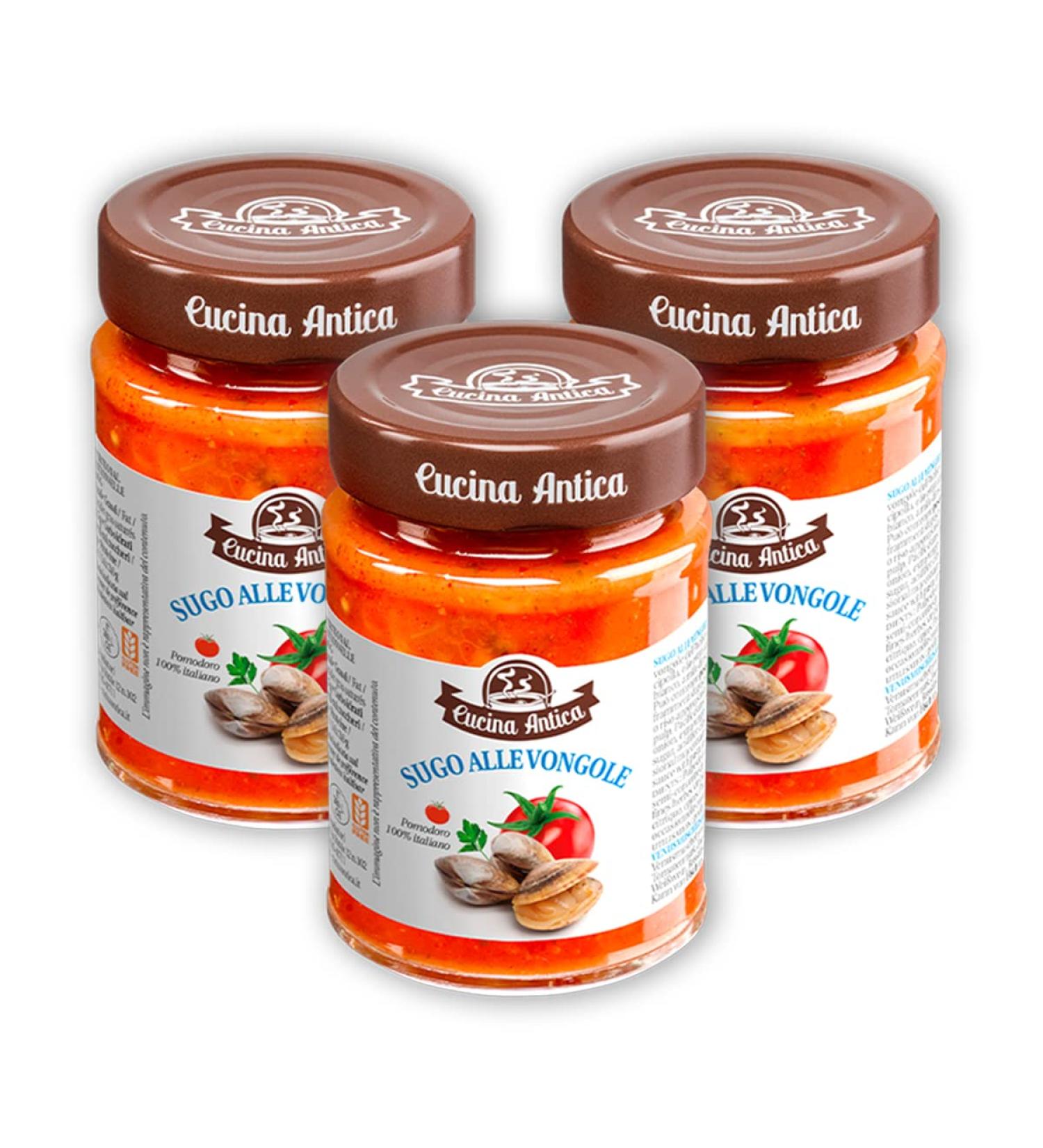 Cucina Antica - Sauce aux Palourdes Rouges - 3 Pots de 190 g