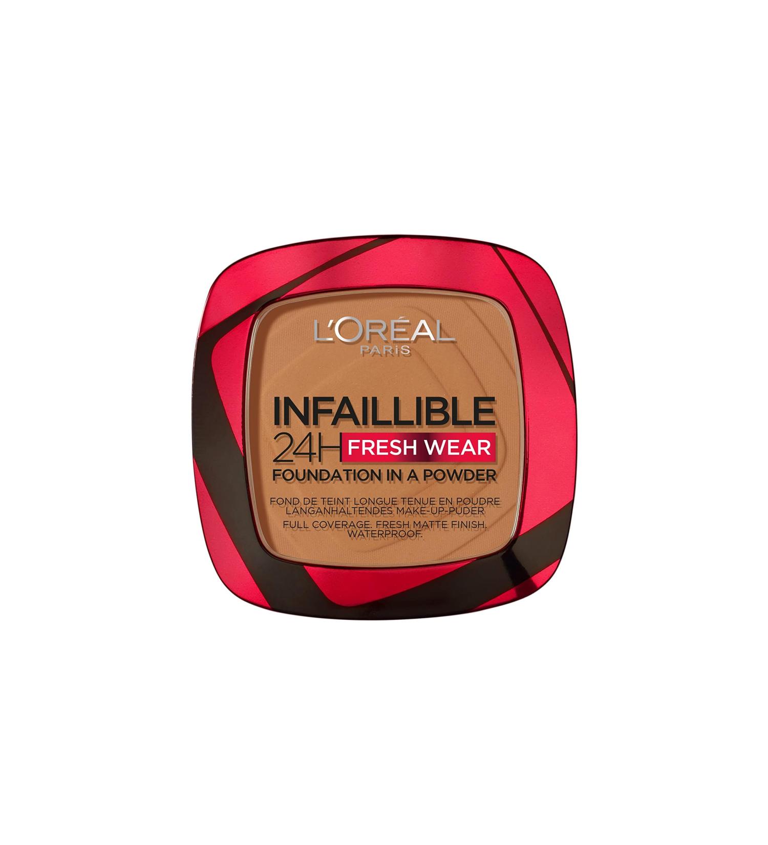 L'Or al Paris Infaillible 24h Fresh Wear Make-Up Powder 355 Sienna Matting Make-up powder waterproof welding festival up to 24h No. 355 Sienna