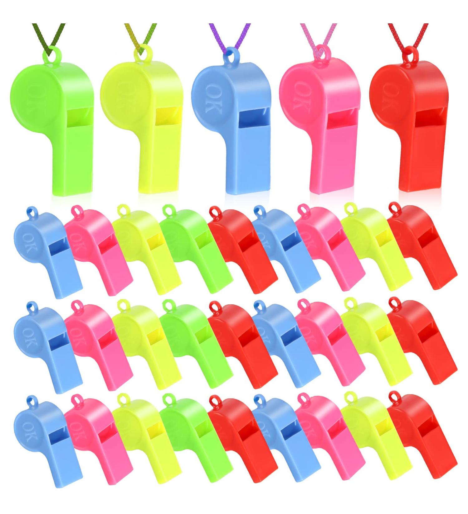 Buy Belihome 72-Piece Set of Colorful Plastic Whistles for Kids - Perfect for School Sports & Events | Adjustable Referee Pipe in 5 Colors - Buy Online on GoSupps.com