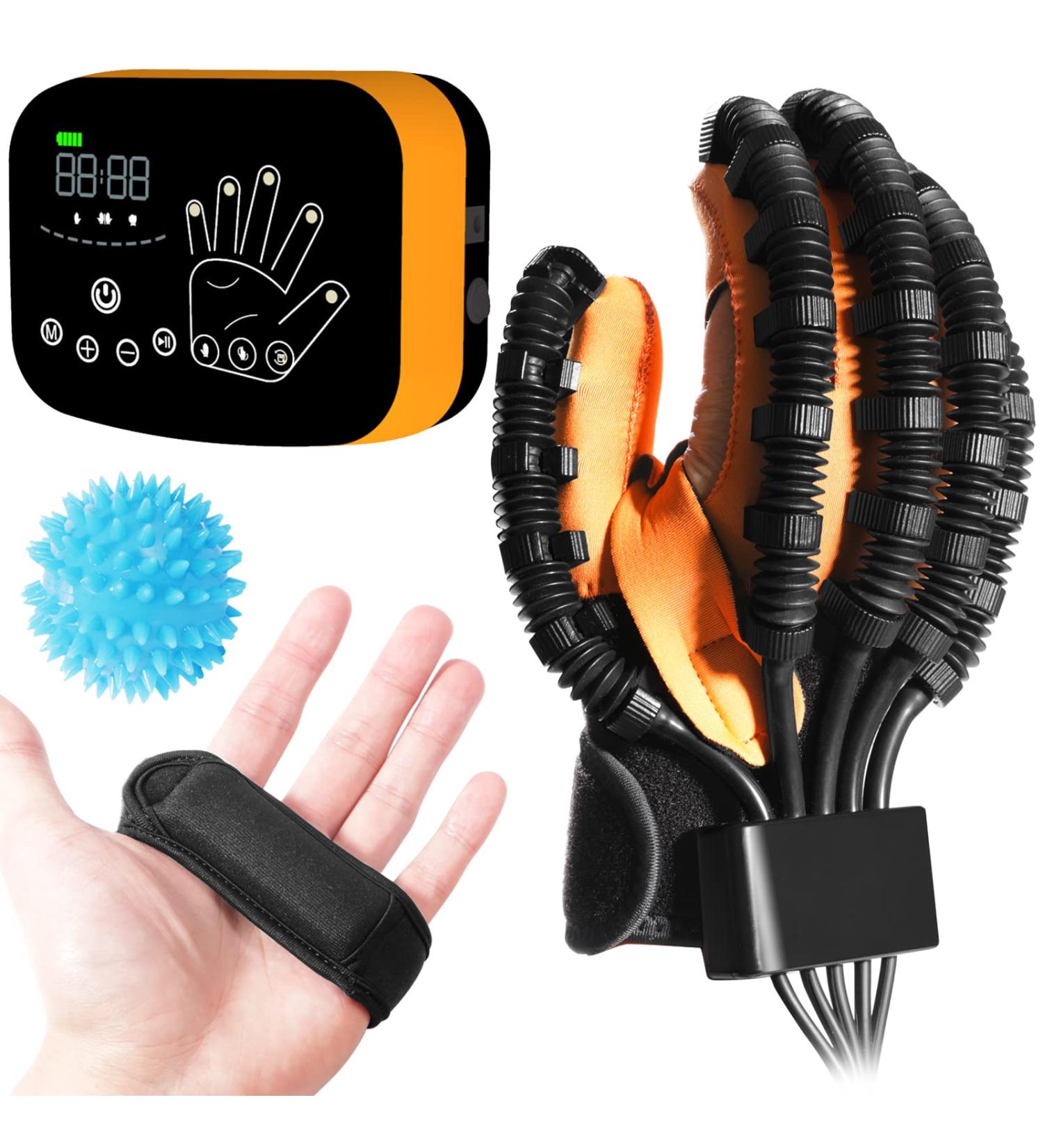 Rehabilitation Robot Gloves for Stroke Patients - Hand Recovery Trainer Equipment - Robotic Glove Right Hand-L-Orange - Buy Online on GoSupps.com