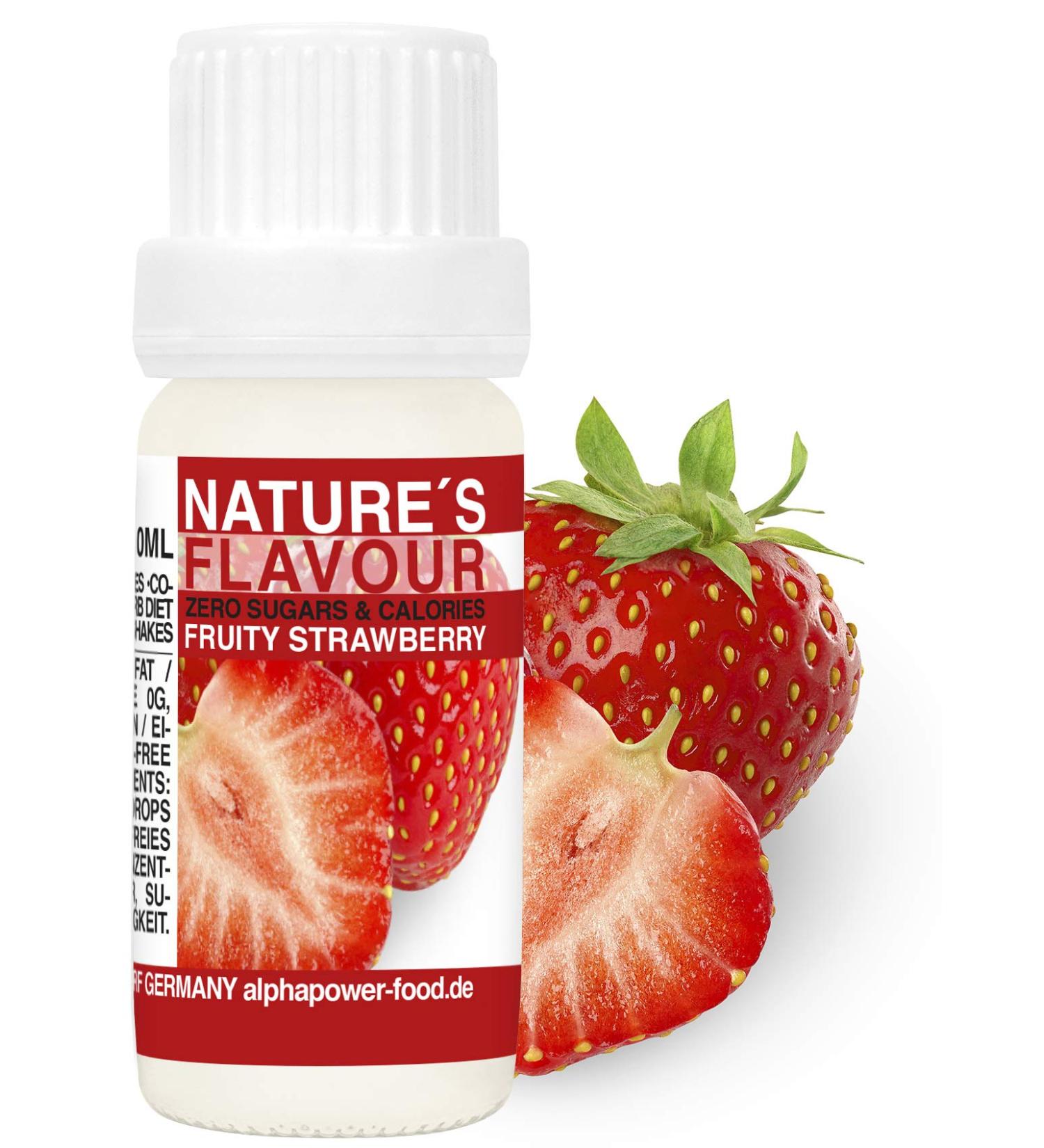 Flavor Drops Strawberry - 100% Natural Food Aroma for Baking & Beverages | Zero Calories & Sugar | 10ml Pack - Buy Online on GoSupps.com