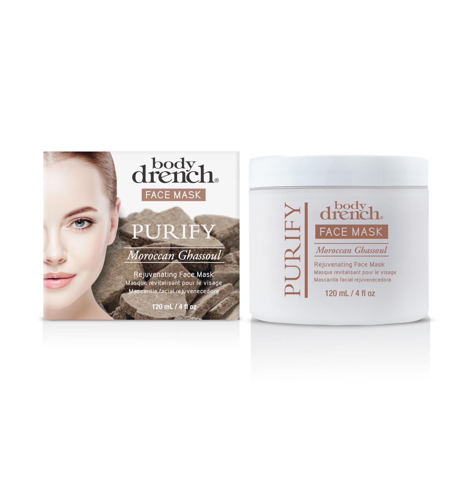 Body Drench Purify Moroccan Ghassoul Rejuvenating Face Mask 4 oz