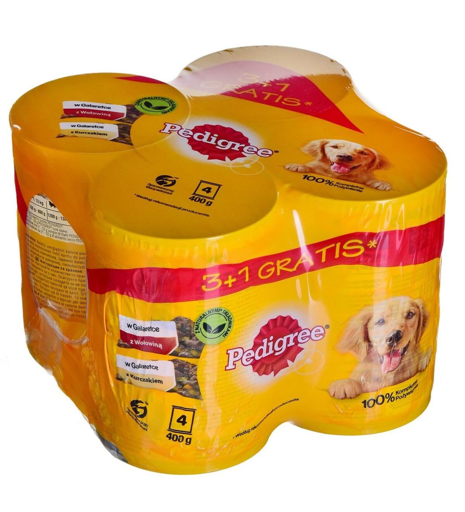 Pedigree Wet Food Chicken Beef 4 x 400 g