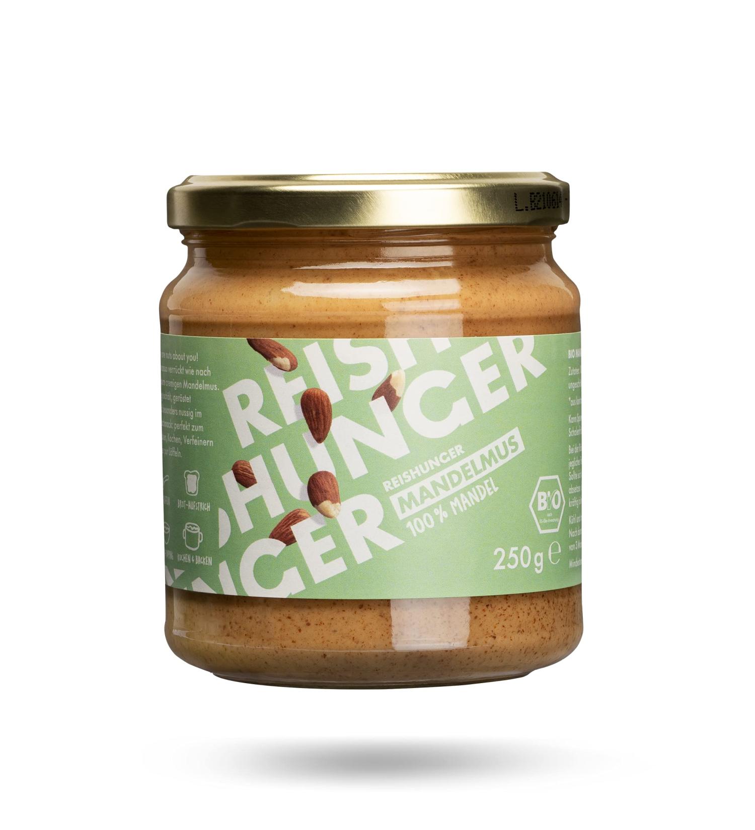 Buy Reishunger Organic Almond Butter Brown 1.5kg - Gluten-Free Vegan No Added Sugar - Creamy Nut Spread (6x250g) - Buy Online on GoSupps.com