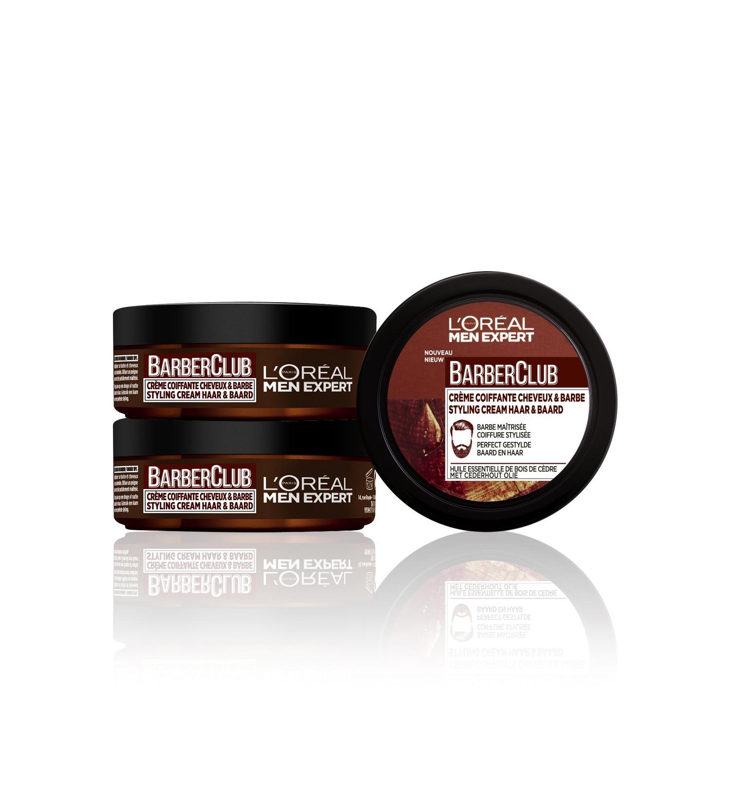 L'Or al Men Expert BarberClub Men's Hair and Beard Styling Cream With Cedarwood Essential Oil 75 ml - Pack of 3 - Buy Online on GoSupps.com