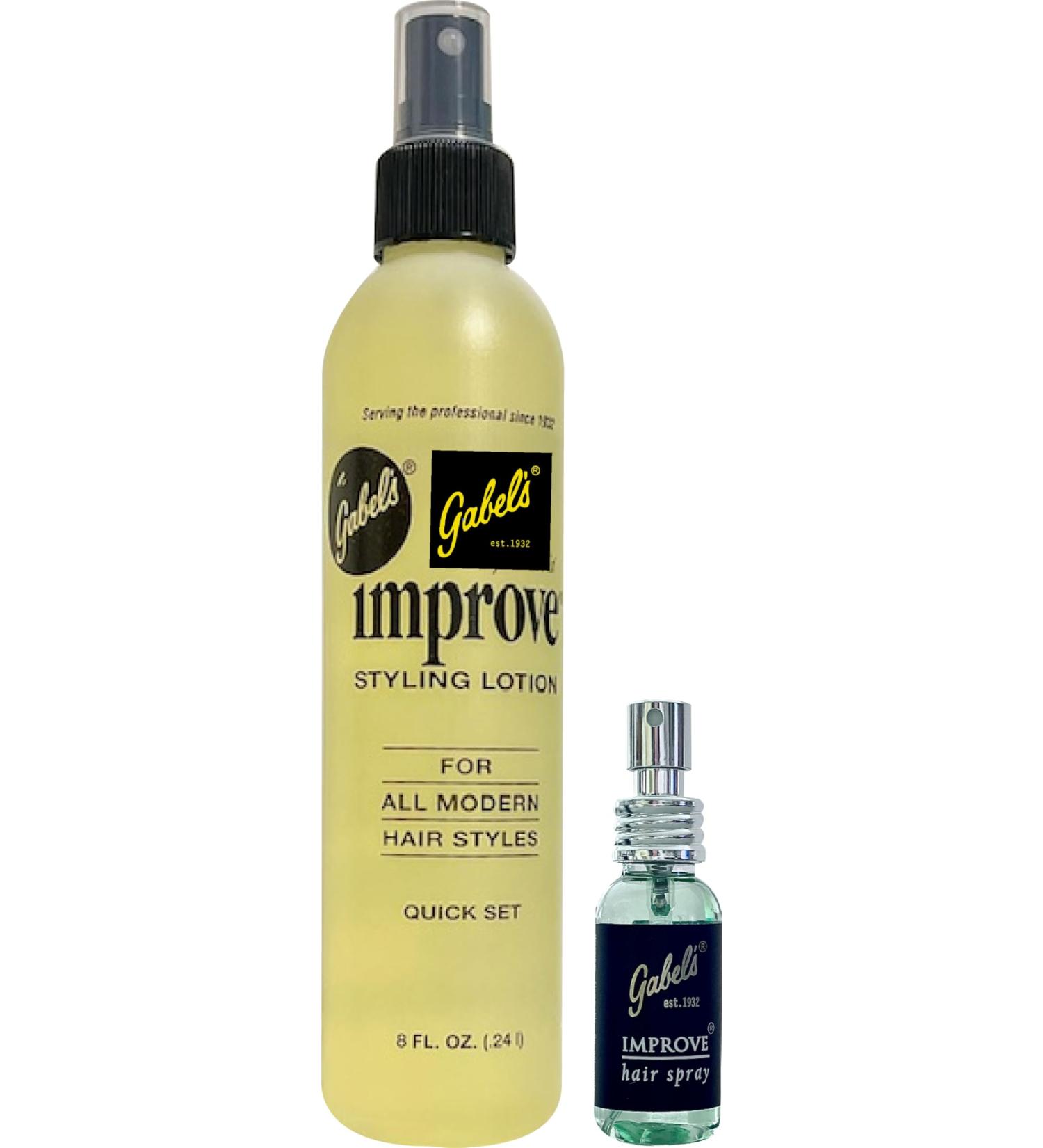 Improve Gabel s Styling Lotion Hair Spray 8oz Light Yellow and 1oz Green 8ozYellow_1ozGreen