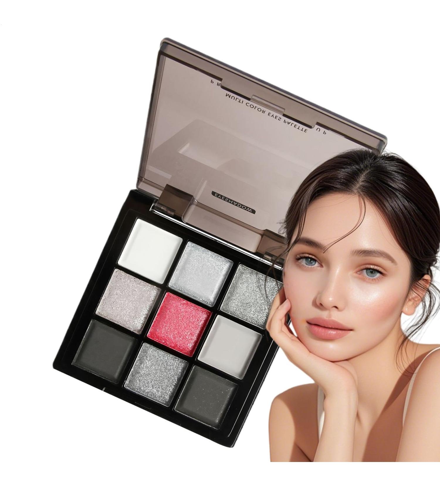  Vitsrisea Shimmer Eye Shadow Dark Grey Brand Palette Dark-Up -Smokey Light Weight -Anke -Up -Palette with a Shimmer of 9 Mixable Colours Highly Pigmented Durable for - Buy Online on GoSupps.com