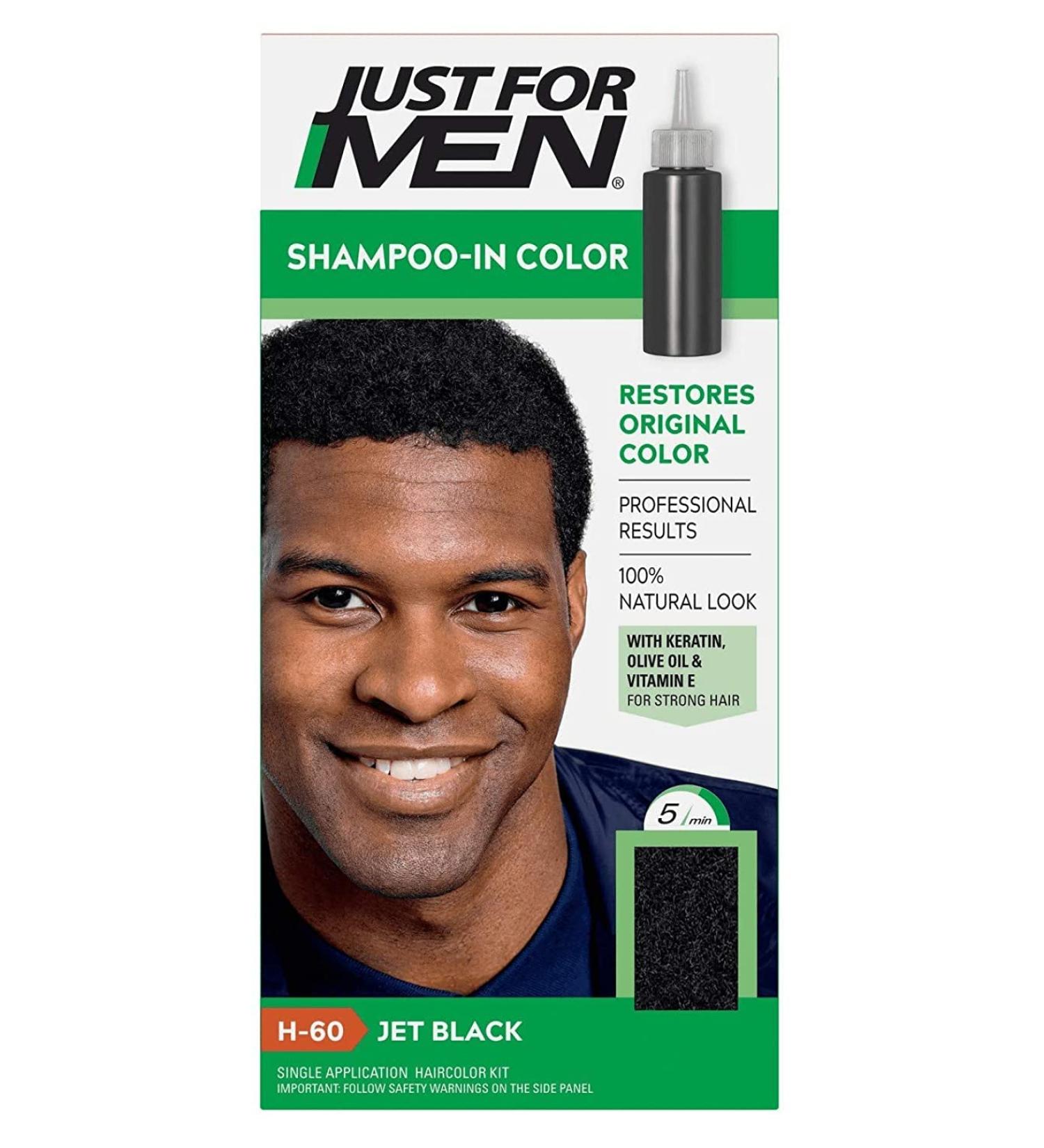 Just For Men Shampoo-In Hair Color Jet Black H-60 - 1 Application | International Shipping Available - Buy Online on GoSupps.com