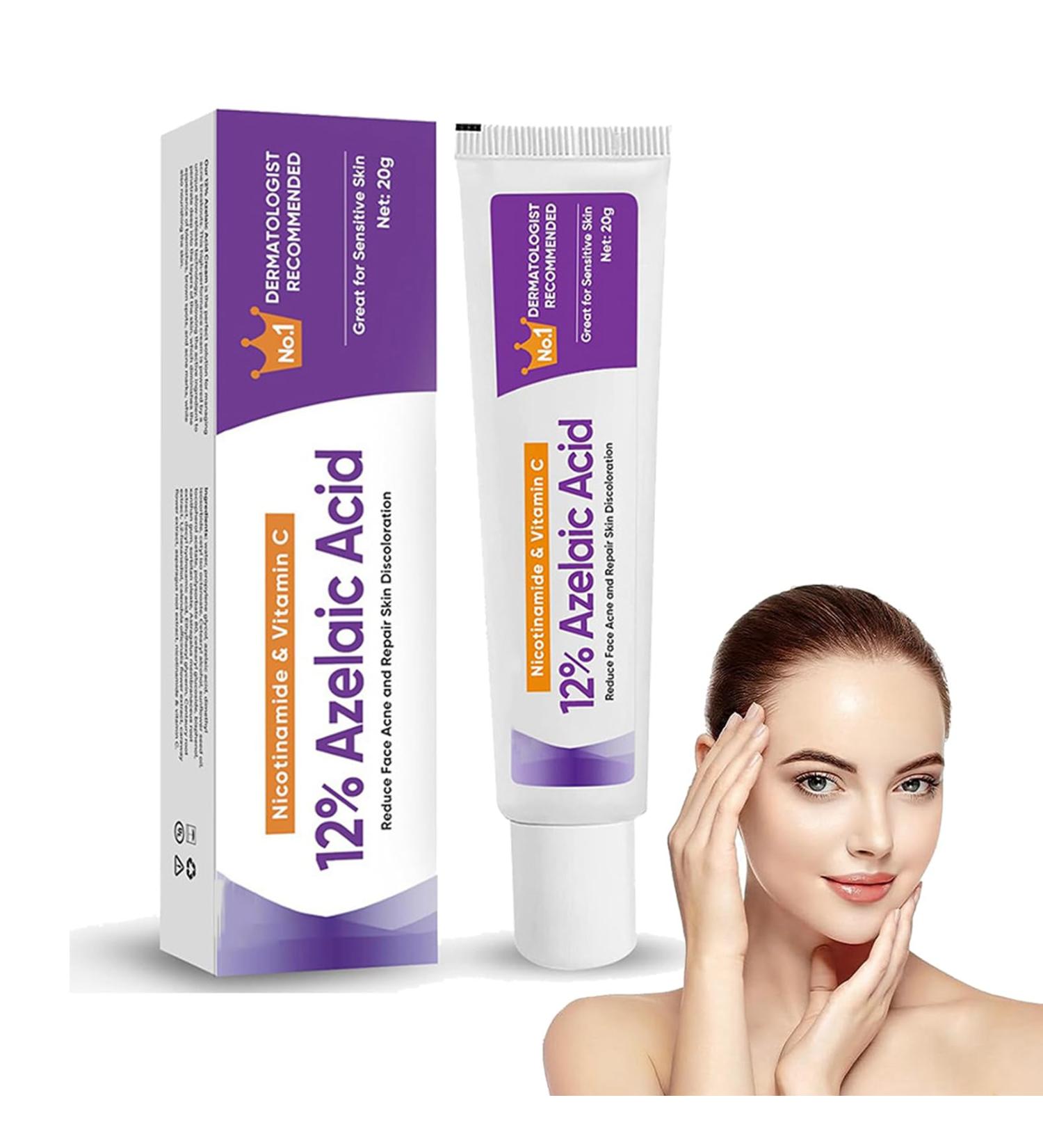 Azelaic Acid 12% Facial Serum Azelaic Acid Serum Face Cream Skin Care Beauty with Niacinamide & Vitamin C Removes Acne Redness Fade Dark Spots Correcting 20G (1) - Buy Online on GoSupps.com