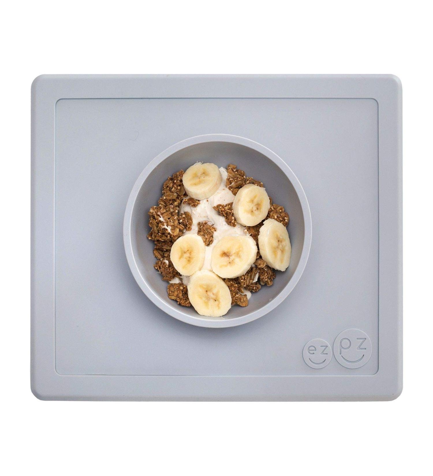 EZPZ Happy Bowl (Pewter) - Silicone Suction Bowl for Toddlers | Dishwasher Safe - Buy Online on GoSupps.com