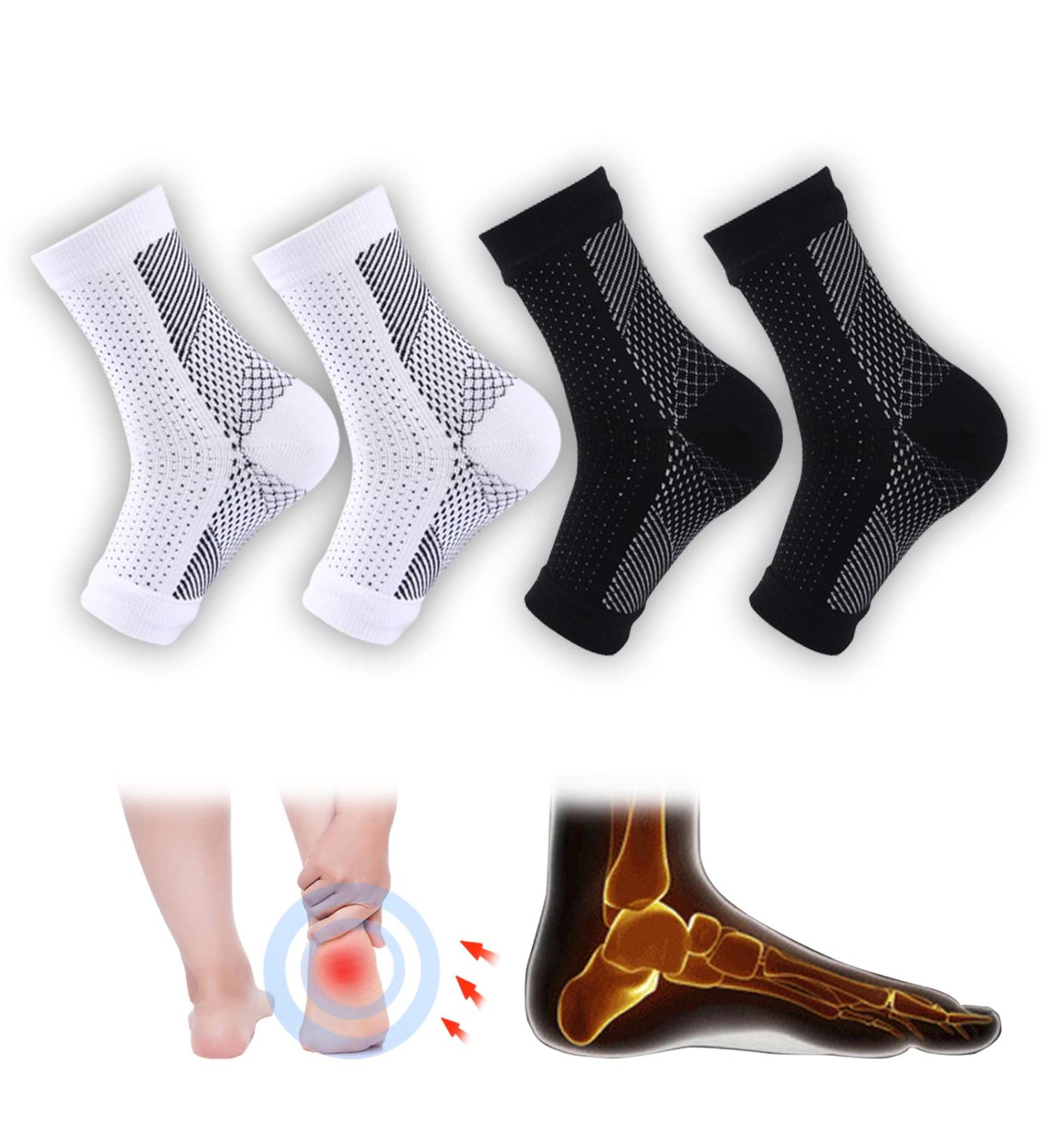 Ludcew Neuropathy Socks 4 Pairs XX-Large - Foot Compression Sleeve for Pain Relief and Anti-Fatigue Support - Buy Online on GoSupps.com