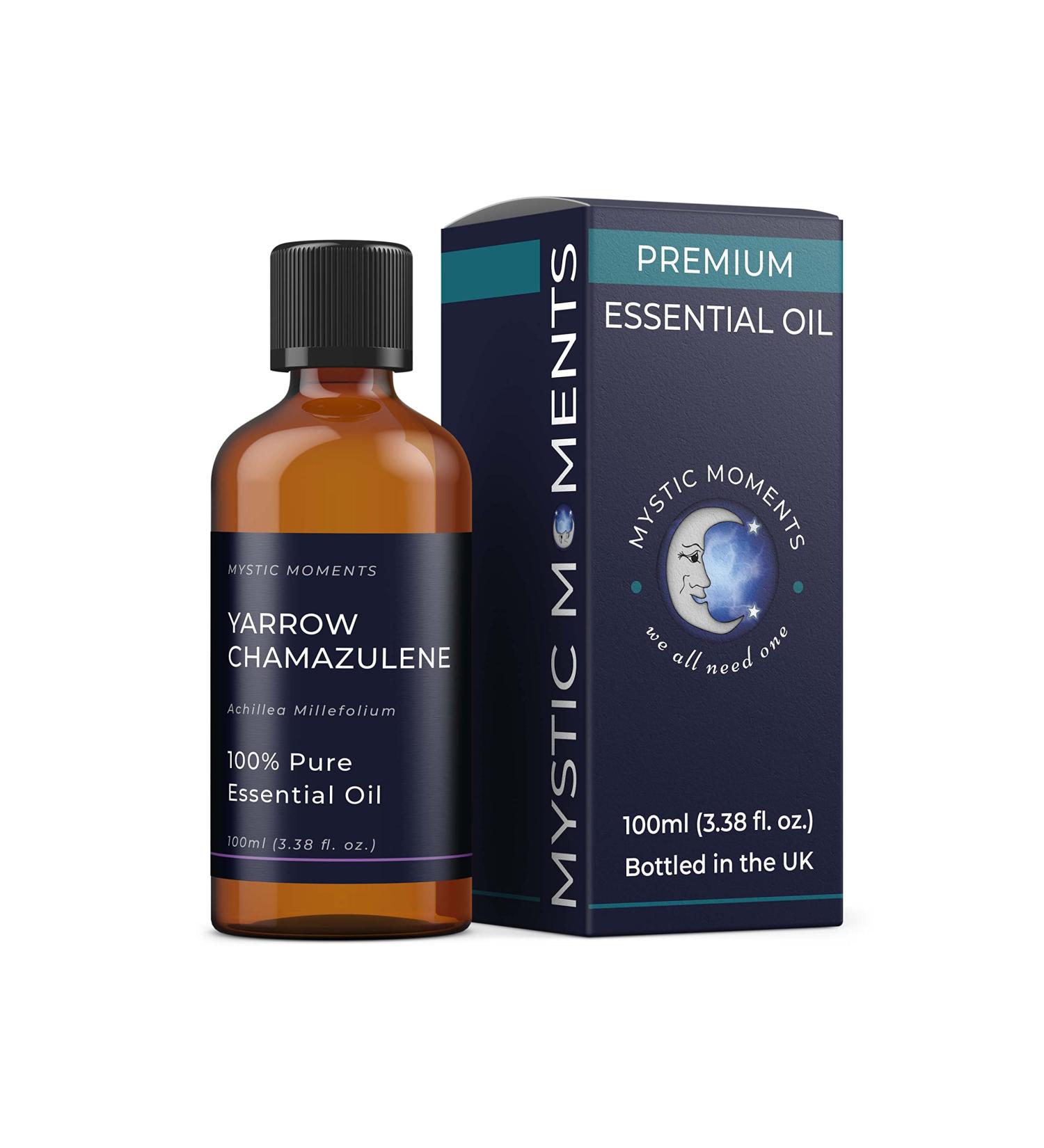 Buy Mystic Moments Yarrow Chamzuen Essential Oil 100ml - Pure Natural Vegan Oil for Diffusers Aromatherapy & Massage | GVO-Free - Buy Online on GoSupps.com