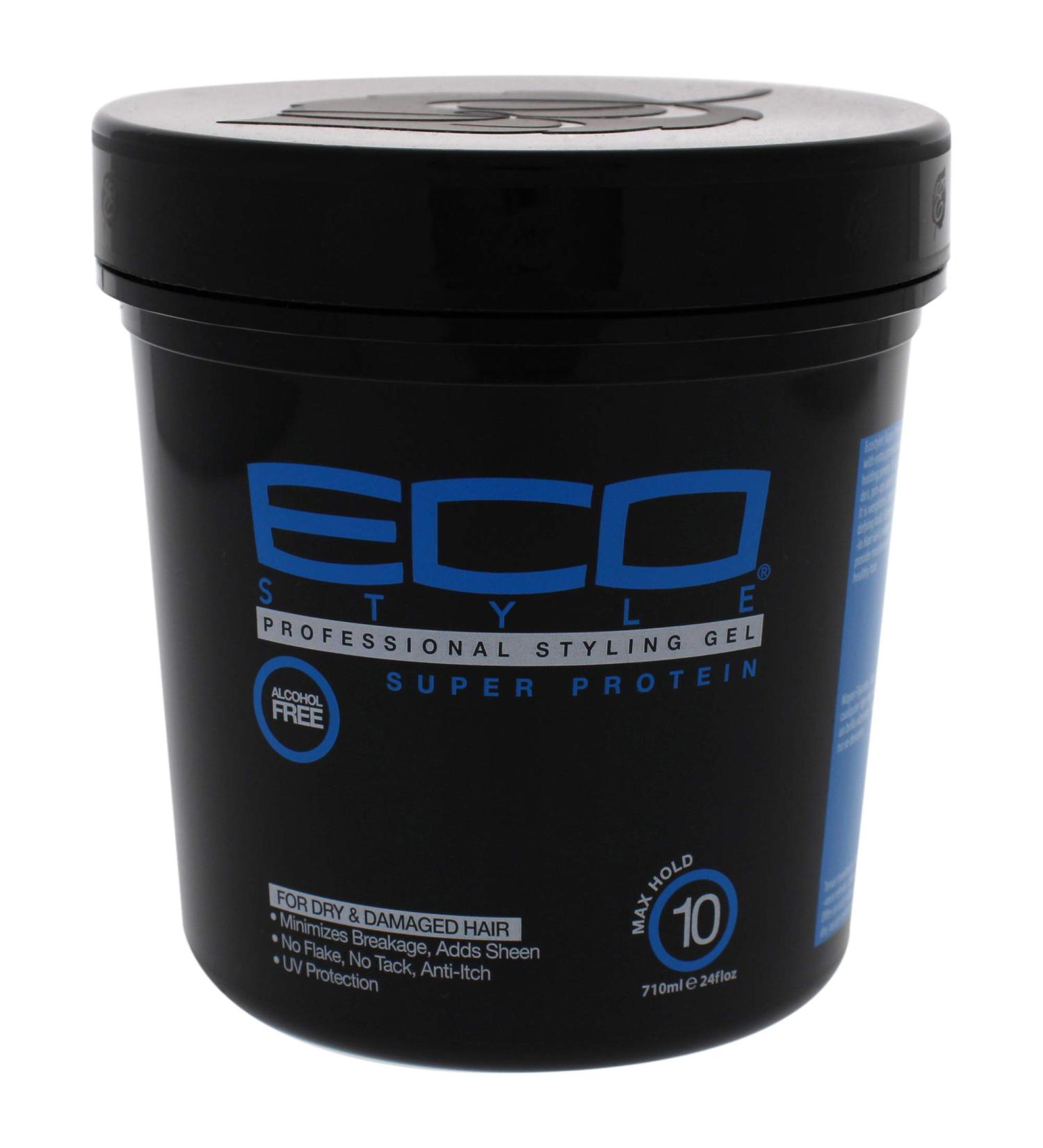 ECOCO Eco Style Gel - Super Protein - Contains A Double Dose Of Wheat Proteins - Adds Extra Strength And Shine - Ideal For Troublesome Locks - Suitable For Very Course Or Thirsty Hair - 24 Oz I0107745