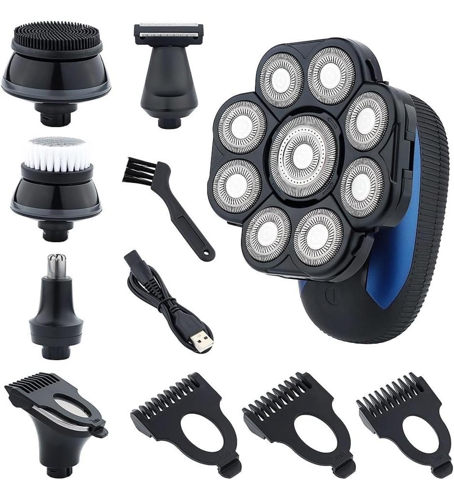 GeRRiT 6-in-1 Electric Shavers for Bald Men - IPX7 Waterproof Rechargeable Grooming Kit & Beard Hair Trimmer - Buy Online on GoSupps.com