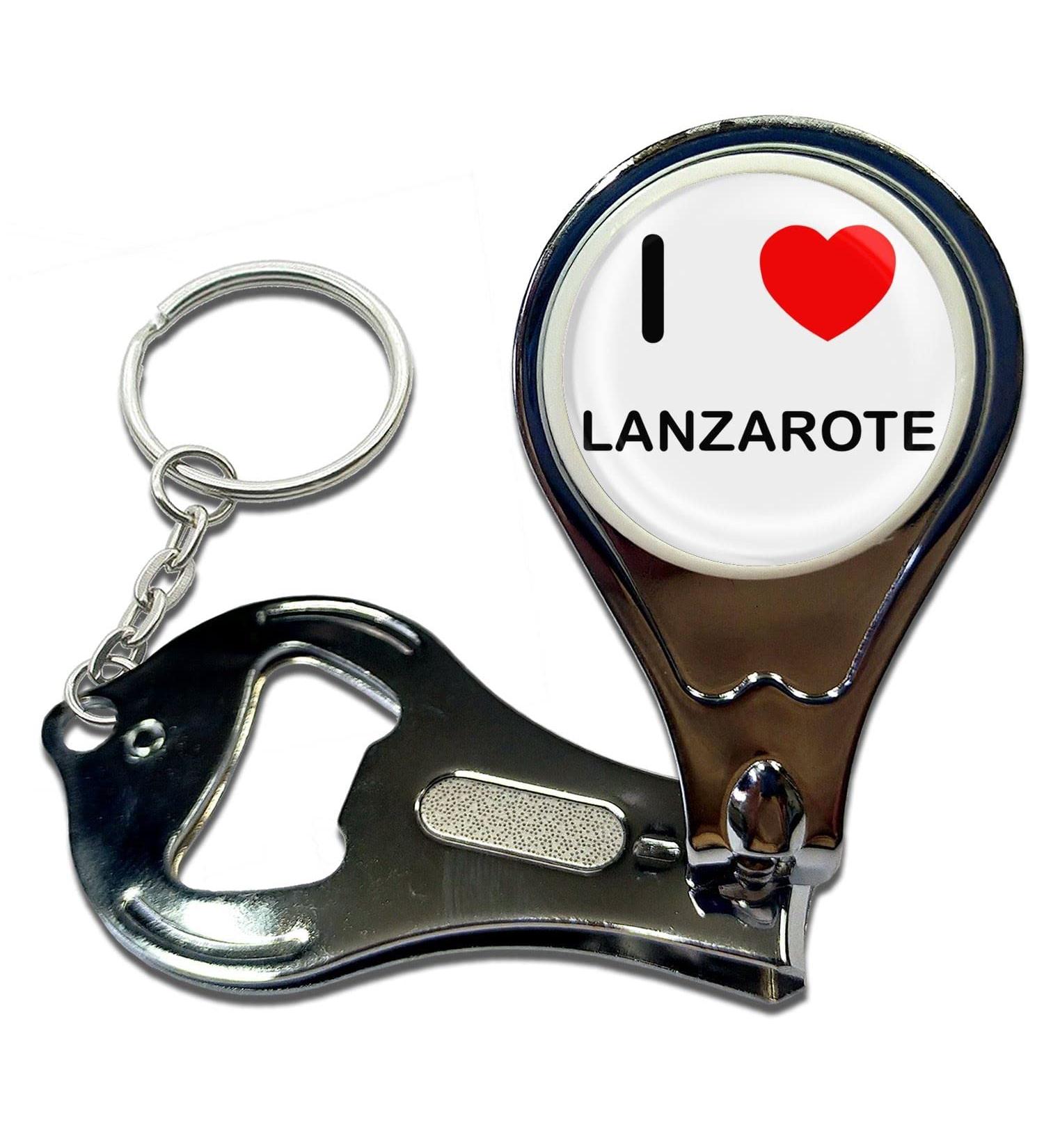 BadgeBeast.co.uk I Love Lanzarote - Key Ring Bottle Opener and Nail Clipper - Buy Online on GoSupps.com