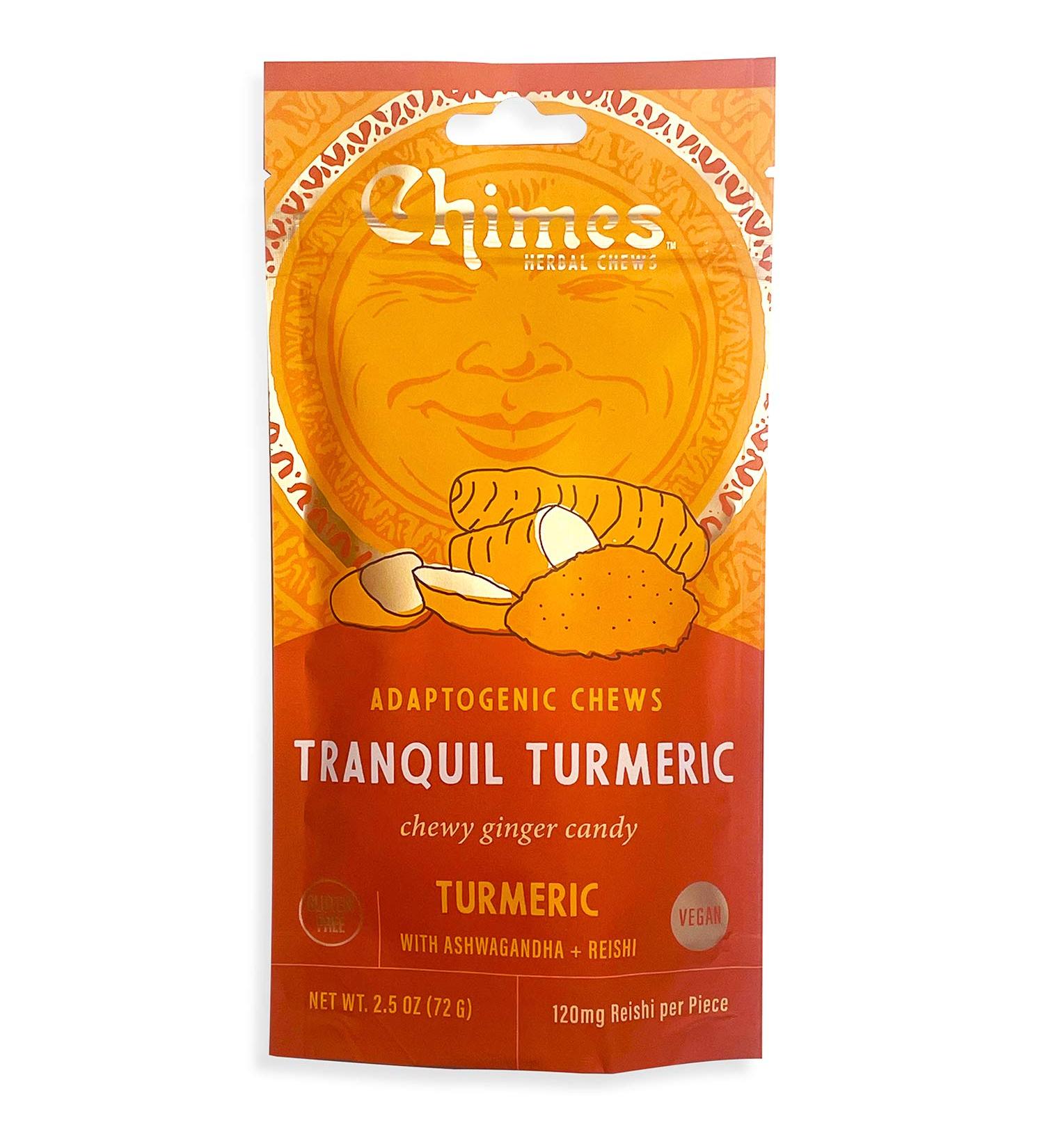 Tranquil Turmeric Adaptogen Ginger Chews Candy - Ashwagandha, Reishi, Turmeric - Vegan & Gluten Free - Buy Online on GoSupps.com