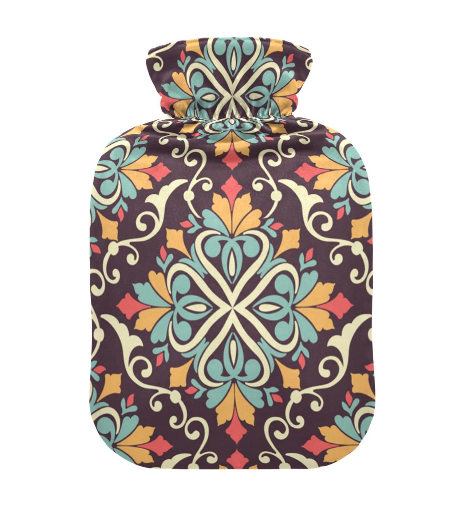 Boho Mandala Hot Water Bottle with Cover | 2L Pain Relief & Therapy | Hand & Foot Warmer - International Shipping - Buy Online on GoSupps.com