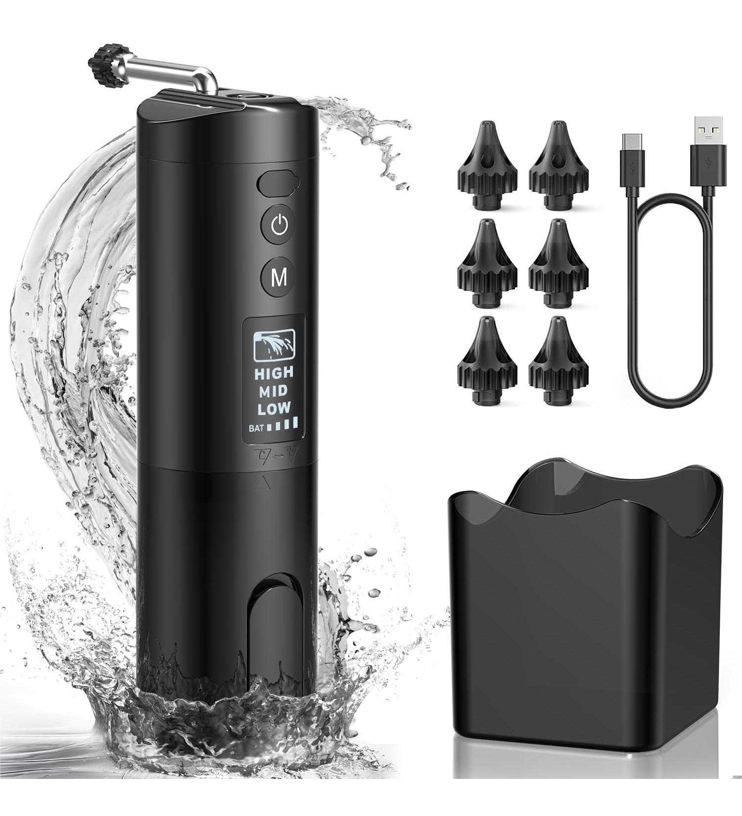 Electric Ear Wax Removal Kit - 6 Reusable Tips LED Display Waterproof & Safe Ear Cleaner Effective Ear Cleaning Solution - Buy Online on GoSupps.com