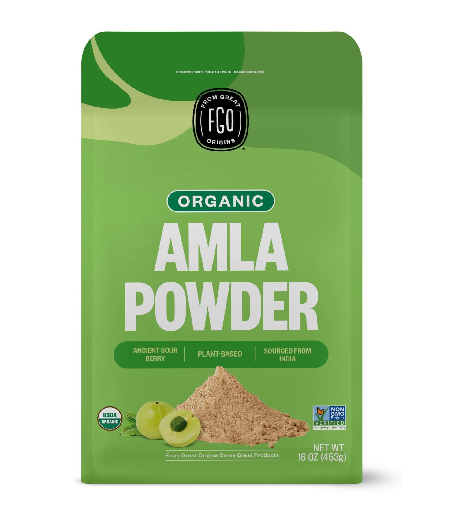 FGO Organic Amla Powder (Amalaki) 100% Raw from India 16oz (Pack of 1) 16 Ounce (Pack of 1) - Buy Online on GoSupps.com